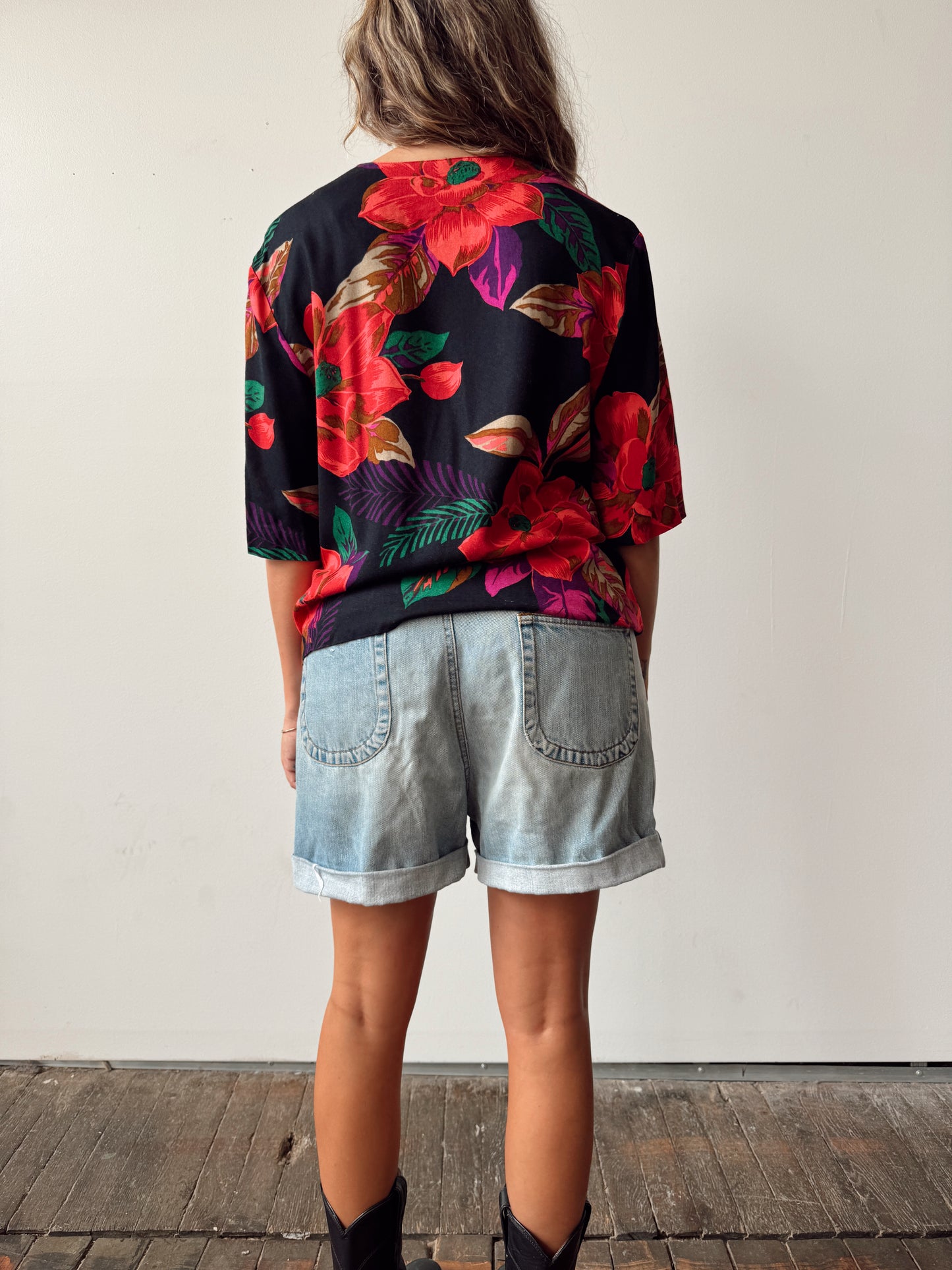 USA Made 90s Floral Blouse (M)