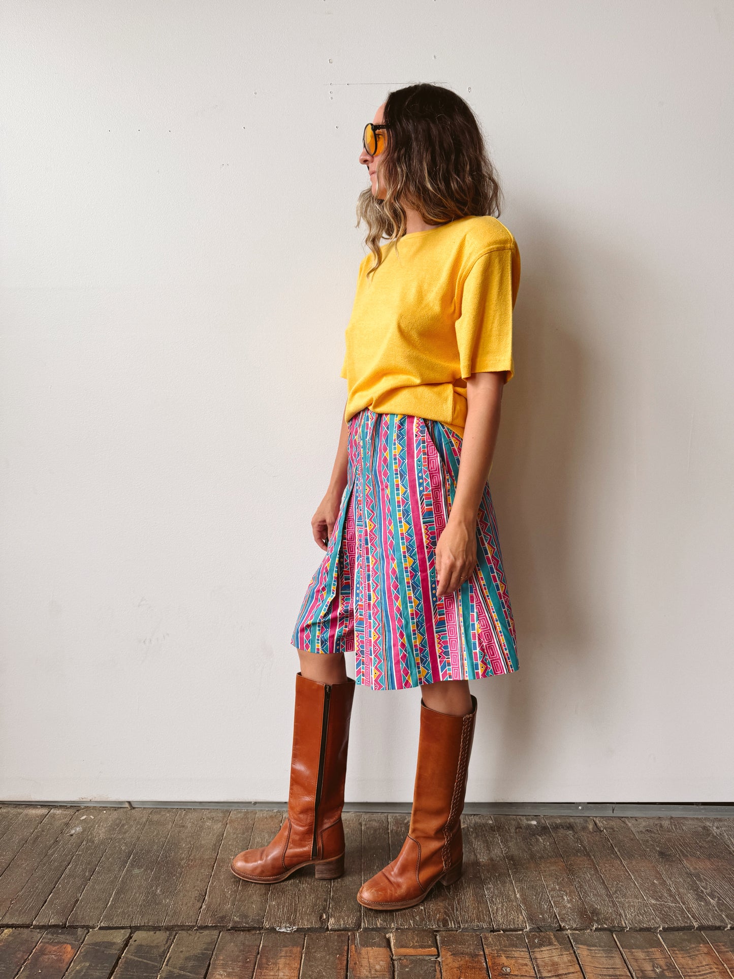 Geometric 90s Long Skort Shorts (26" elastic)