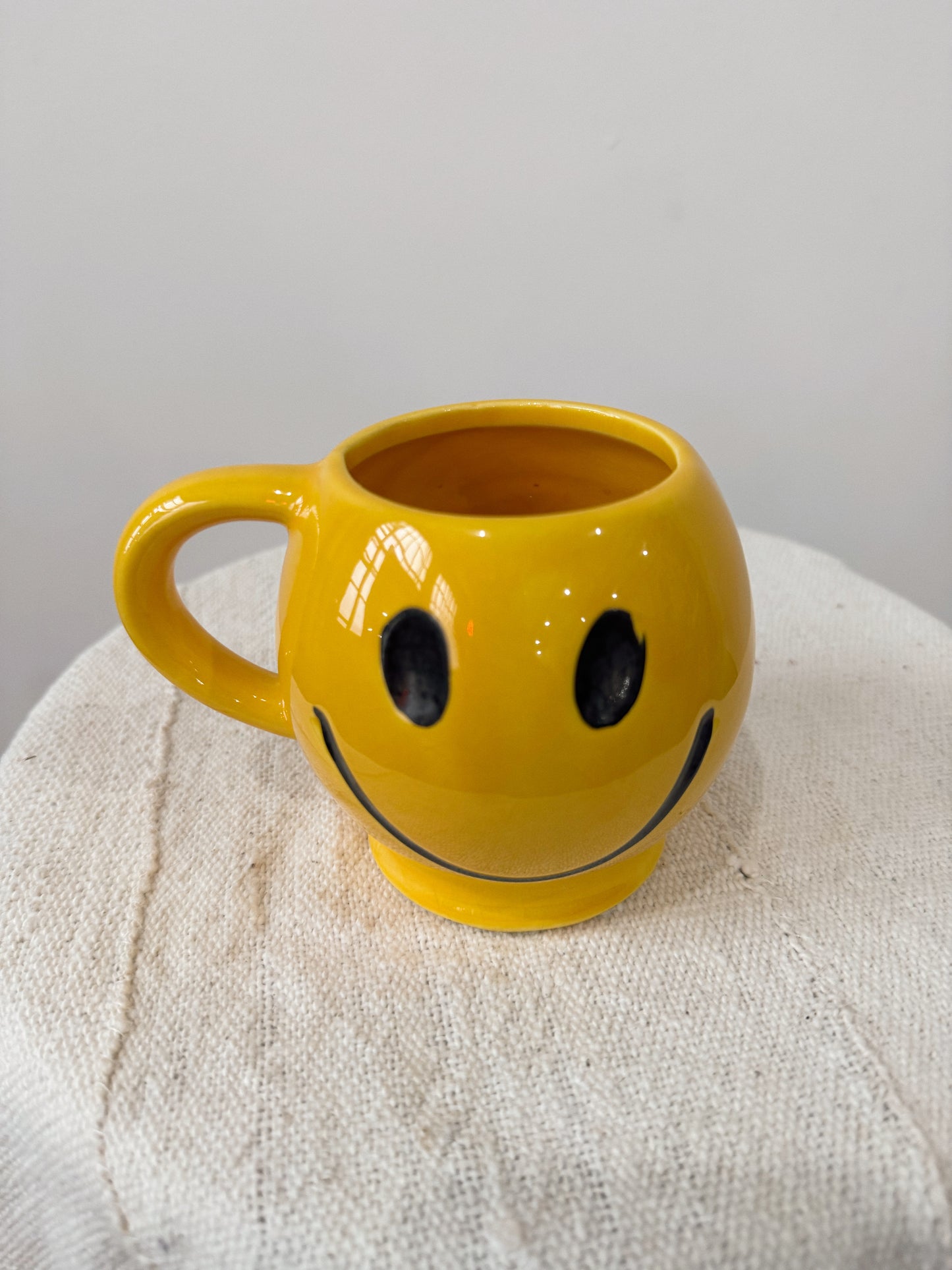 1970s McCoy Pottery Golden Smiley Mug