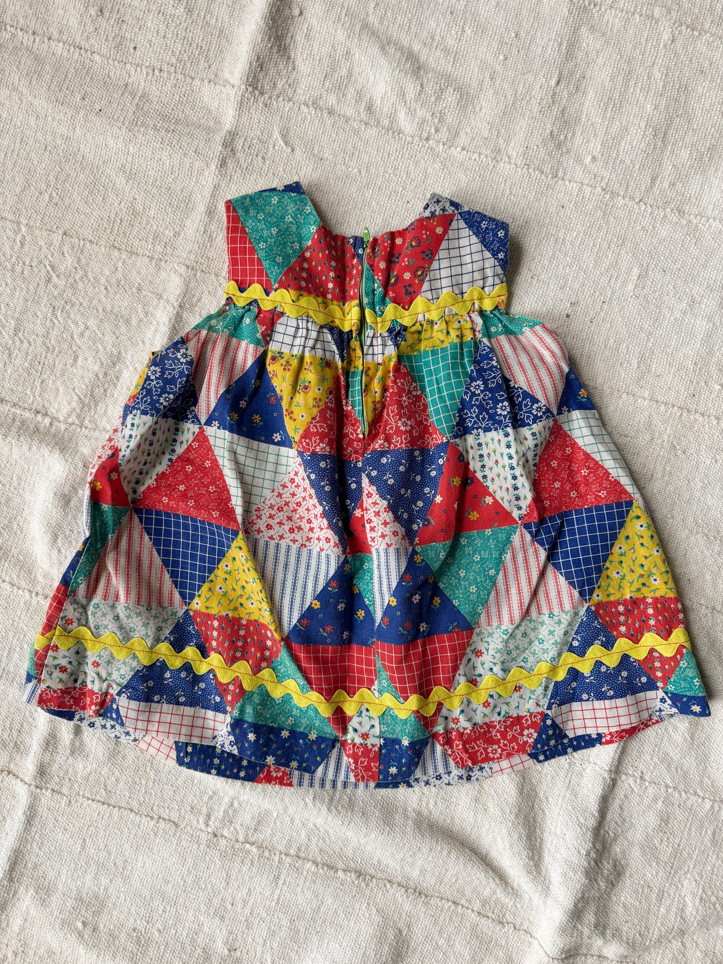 70s Patchwork Handmade Dress (3T)