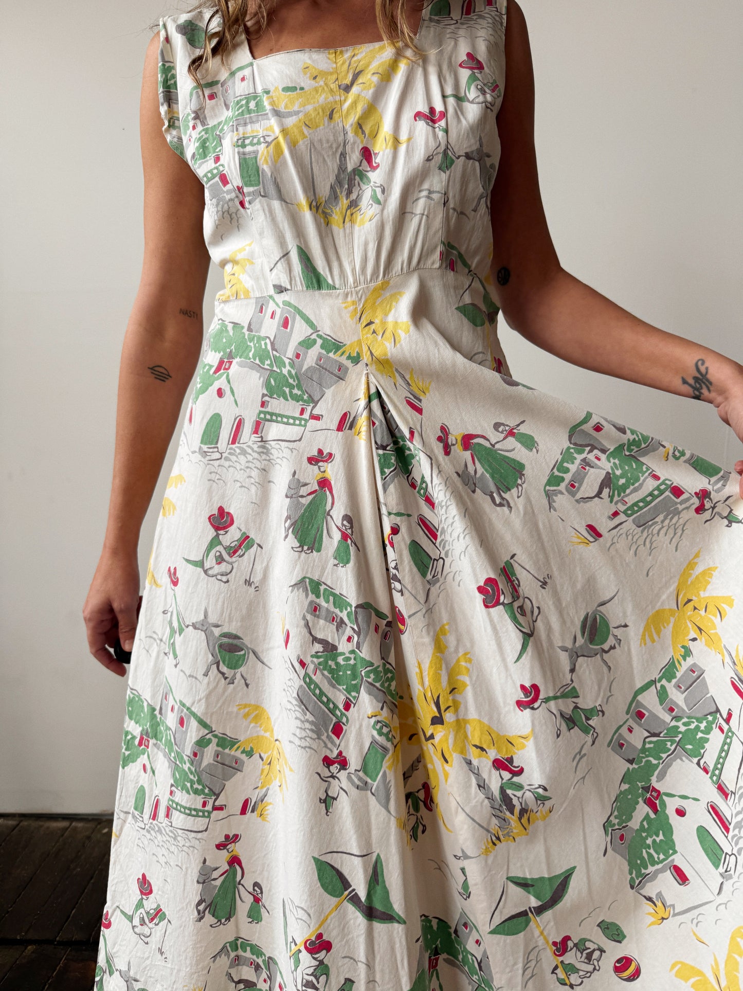 Handmade 40s Rio Print Cotton Sundress (M)