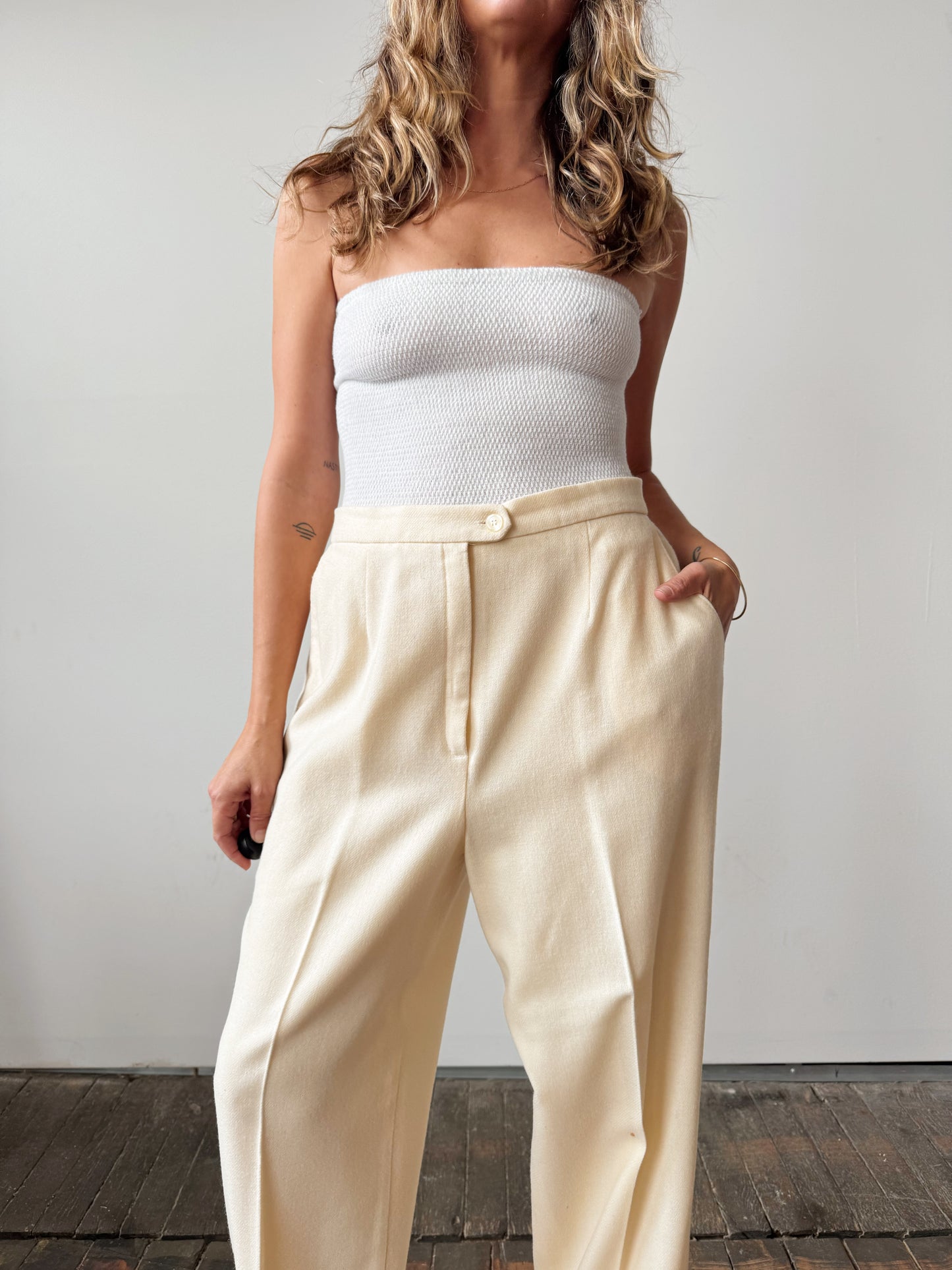 Wool Ivory 80s Trouser (31")