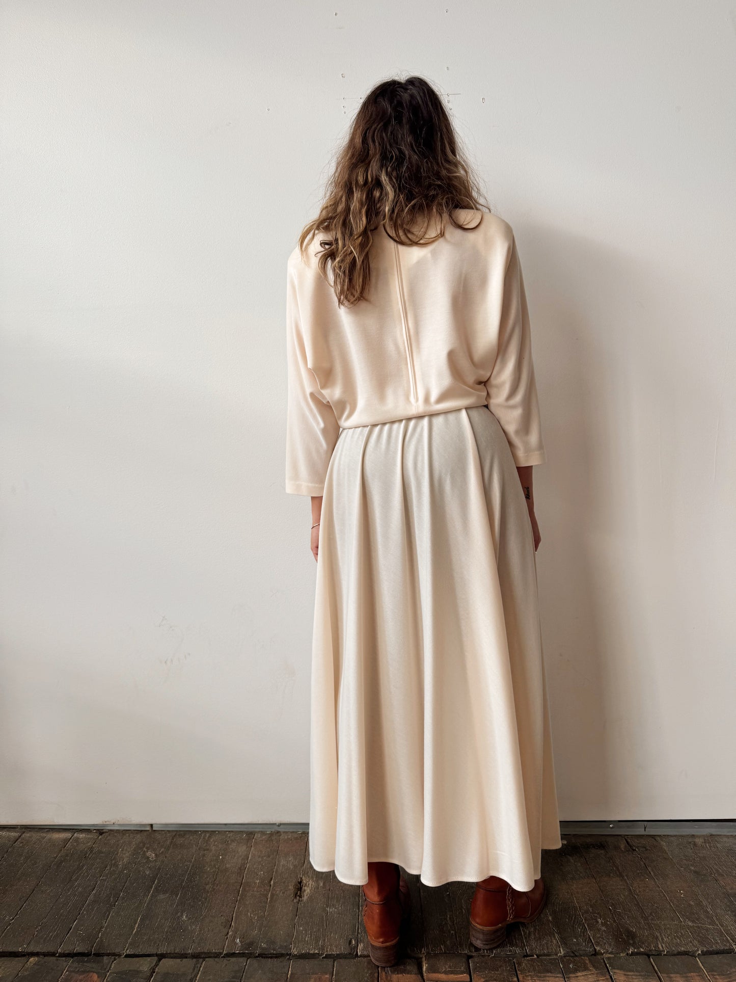 Cream 90s Dolman Sleeve Dress (M)