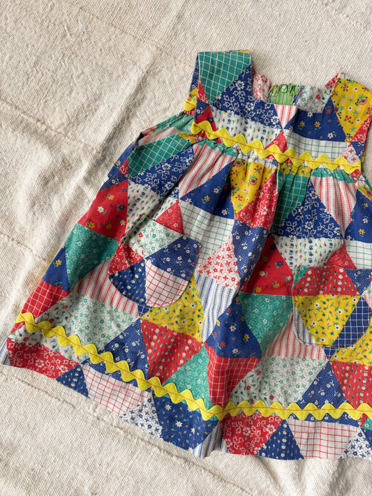 70s Patchwork Handmade Dress (3T)