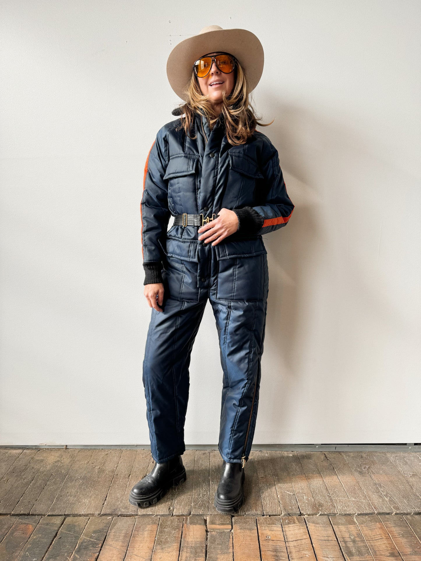 70s Nylon Snowmobile Snow Suit (M)