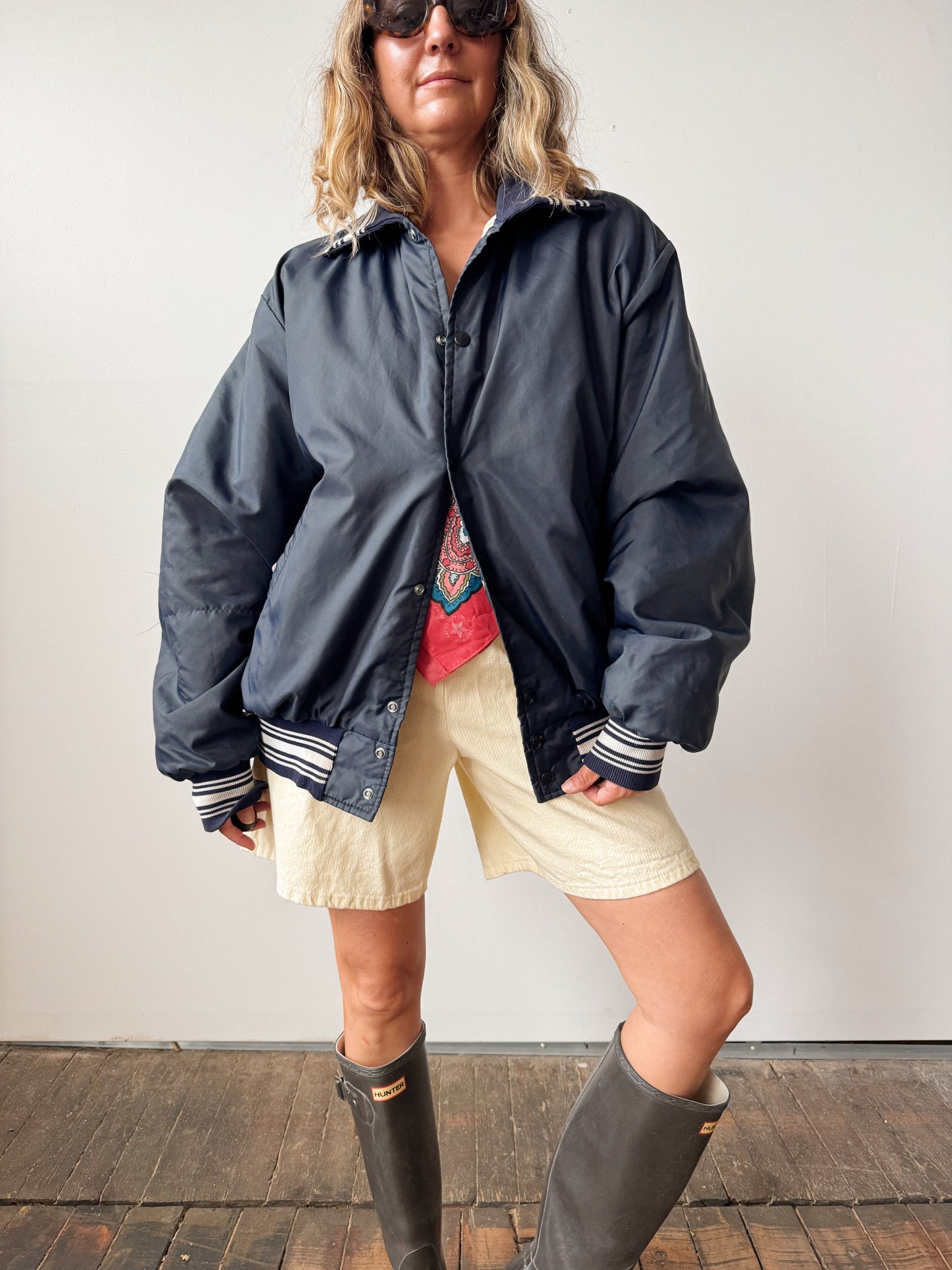 Varsity Baseball 80s Navy Jacket (L)