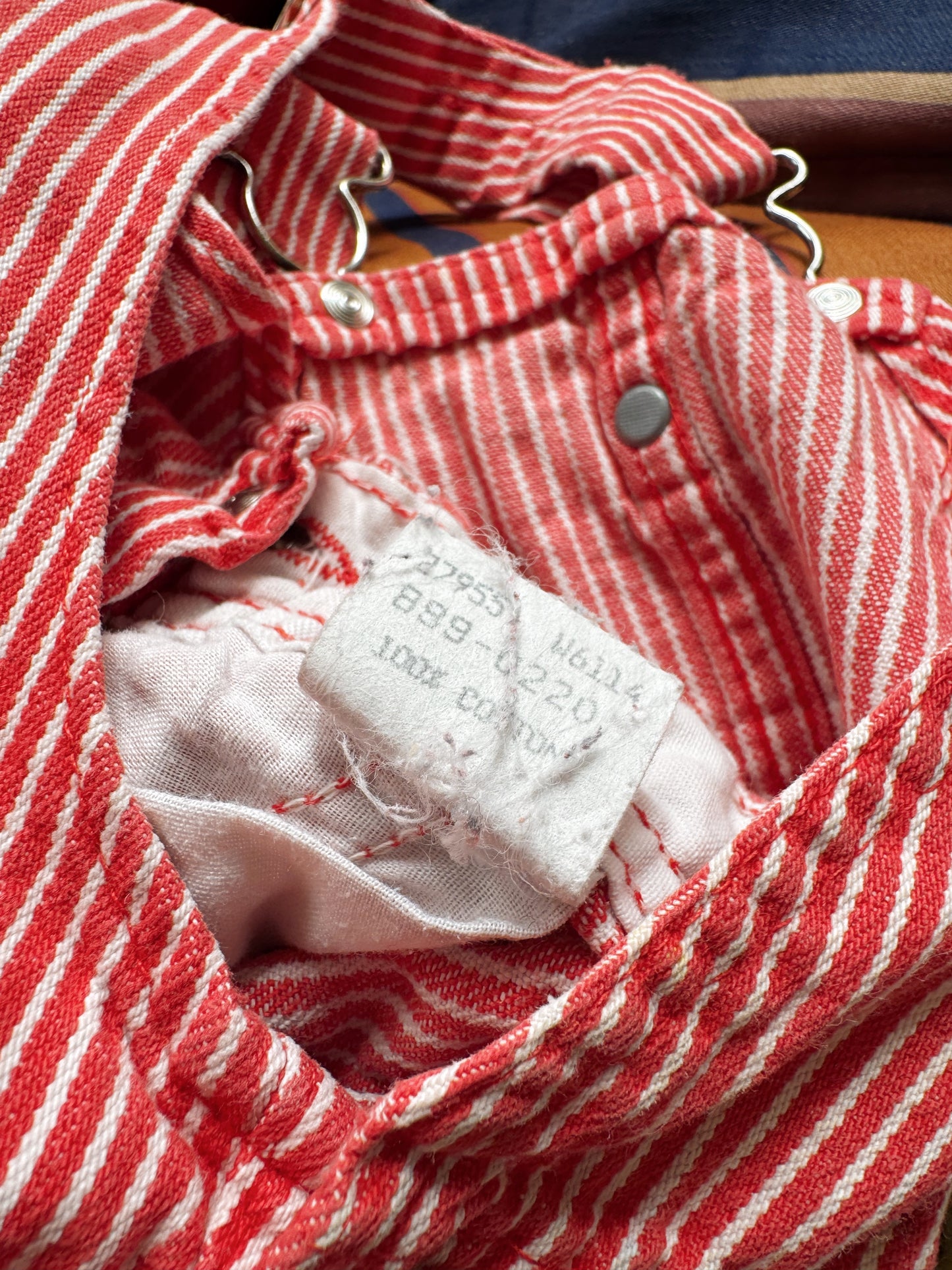80s Osh Kosh Red Railroad Striped USA Made Overalls (3T)