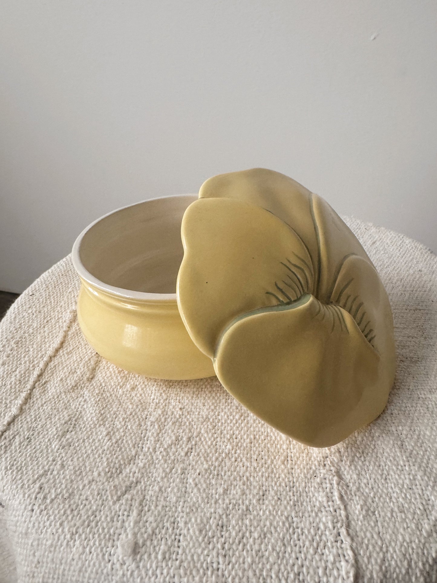 70s Flower Ceramic Lidded Trinket Dish