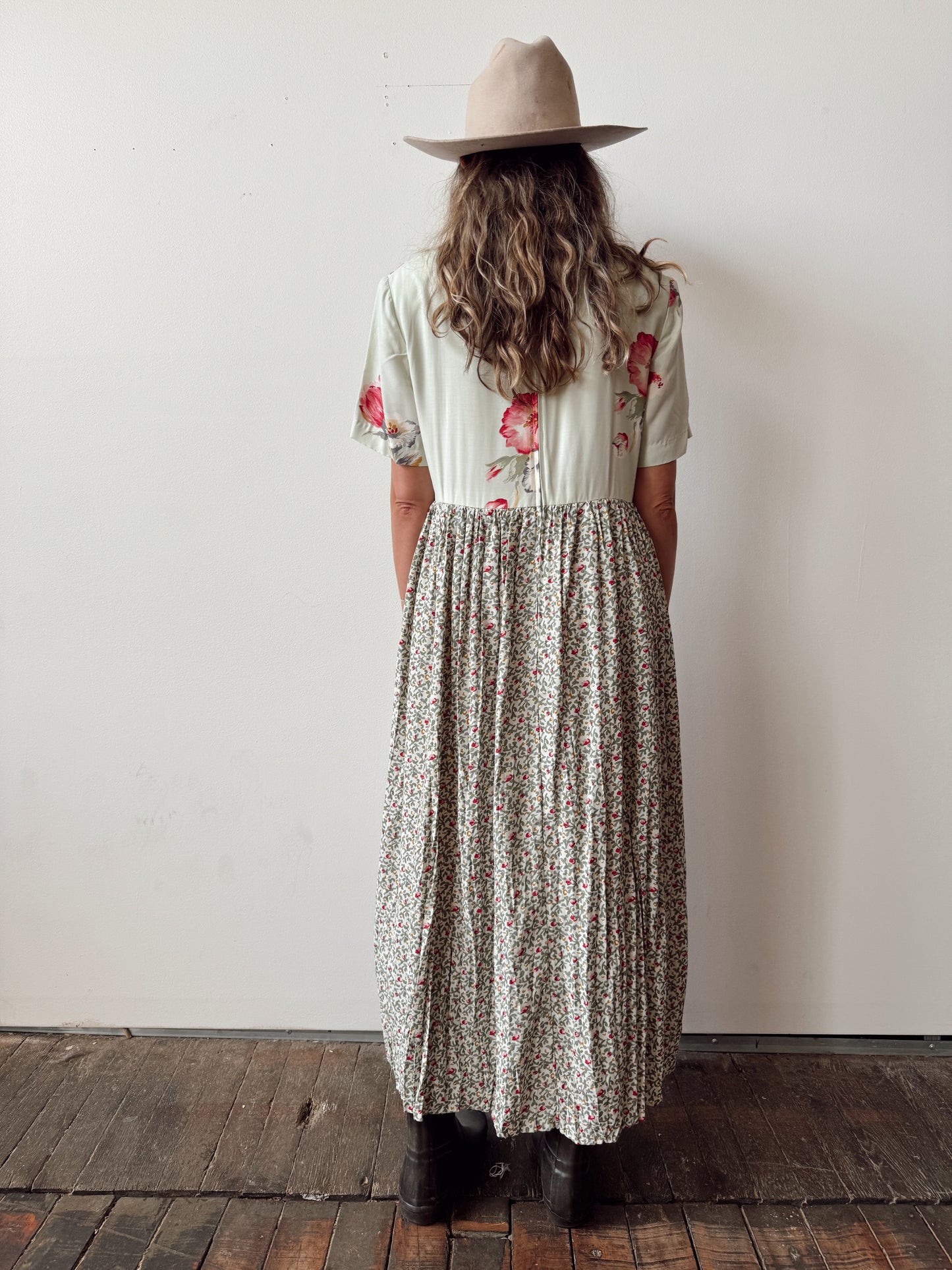Floral 90s Maxi Dress (M)