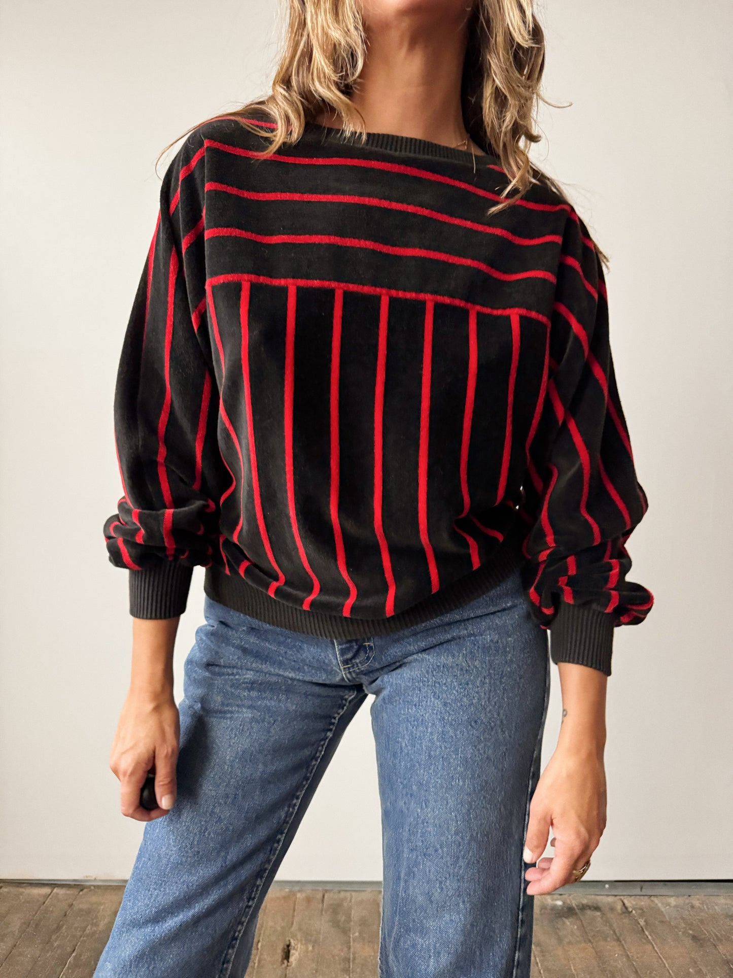 80s Velour Sweater (M)