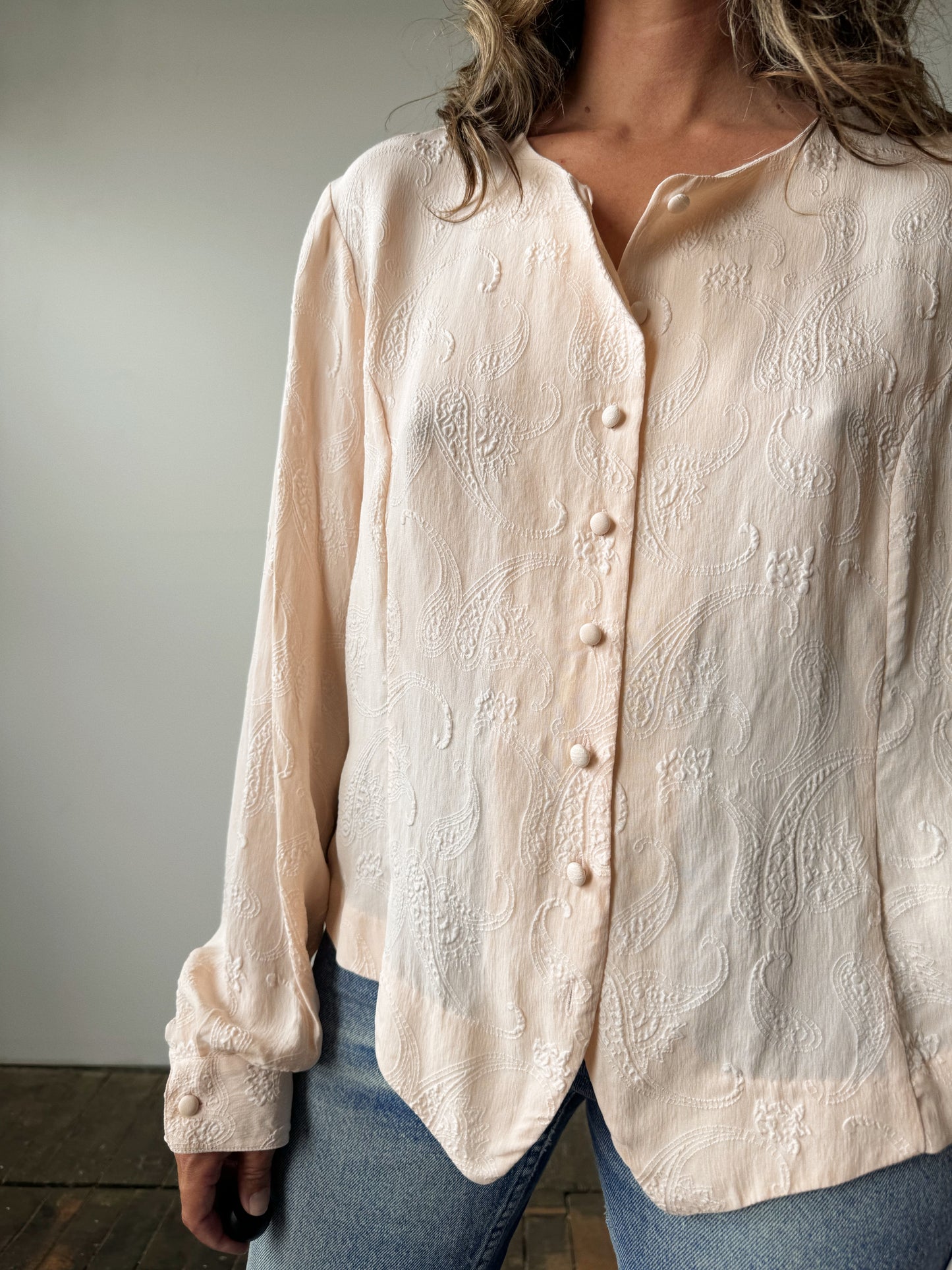 Blush Textured Blouse (L)