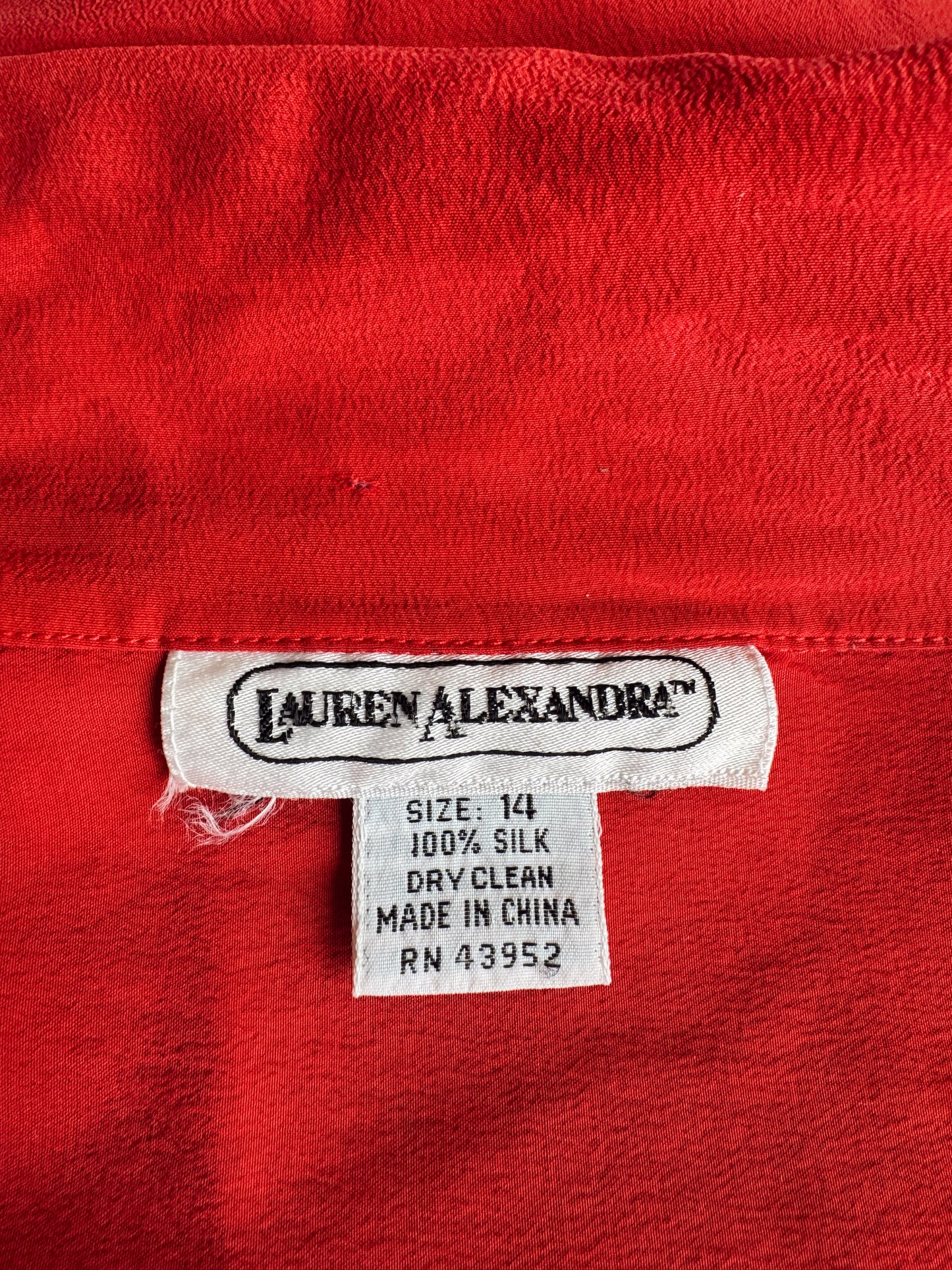 Silk 90s Double-Breasted Red Blouse (S)