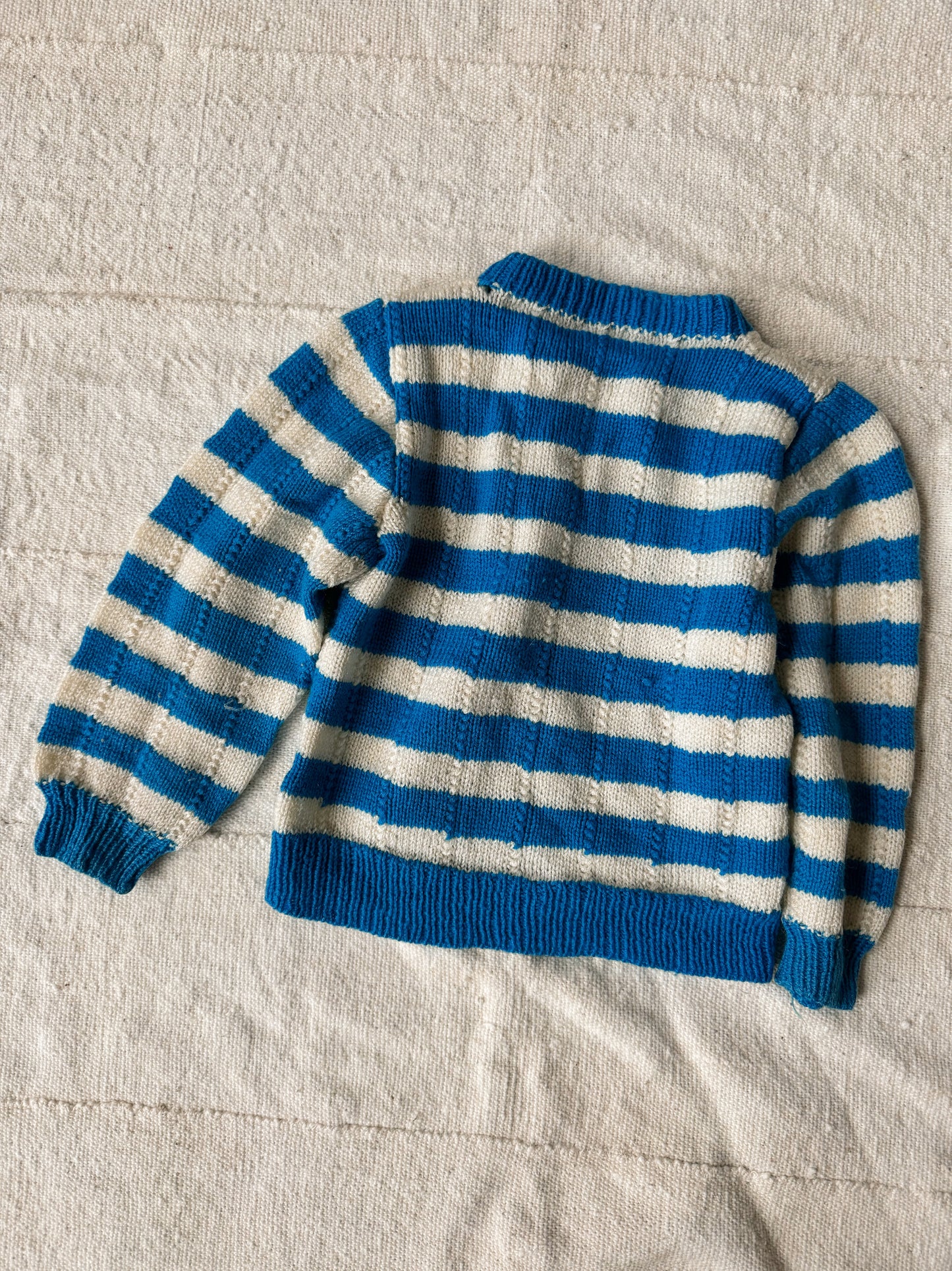 80s Blue and White Stripe Sweater (12m)