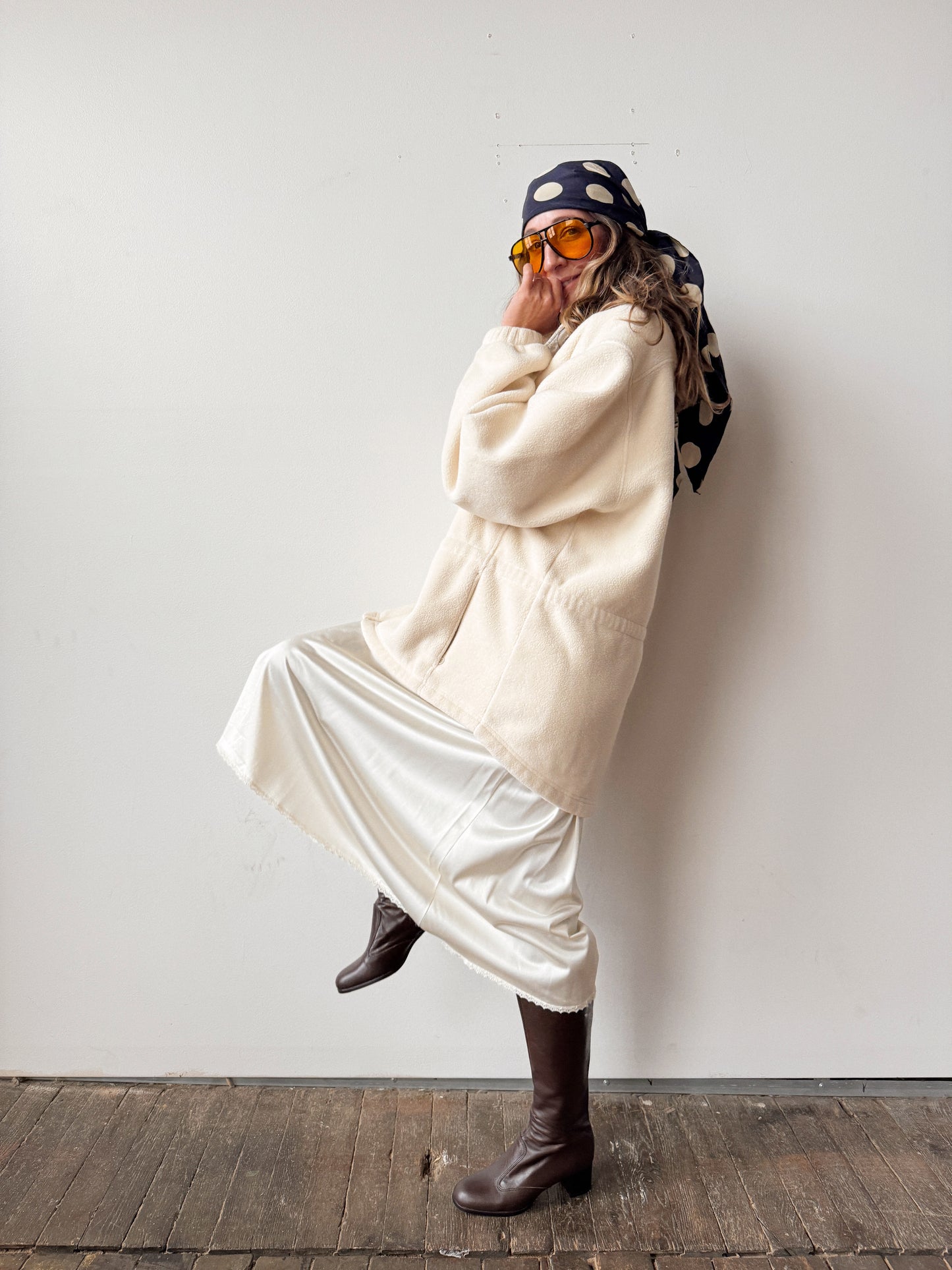 Ivory L.L. Bean Fleece, Made in USA (L)