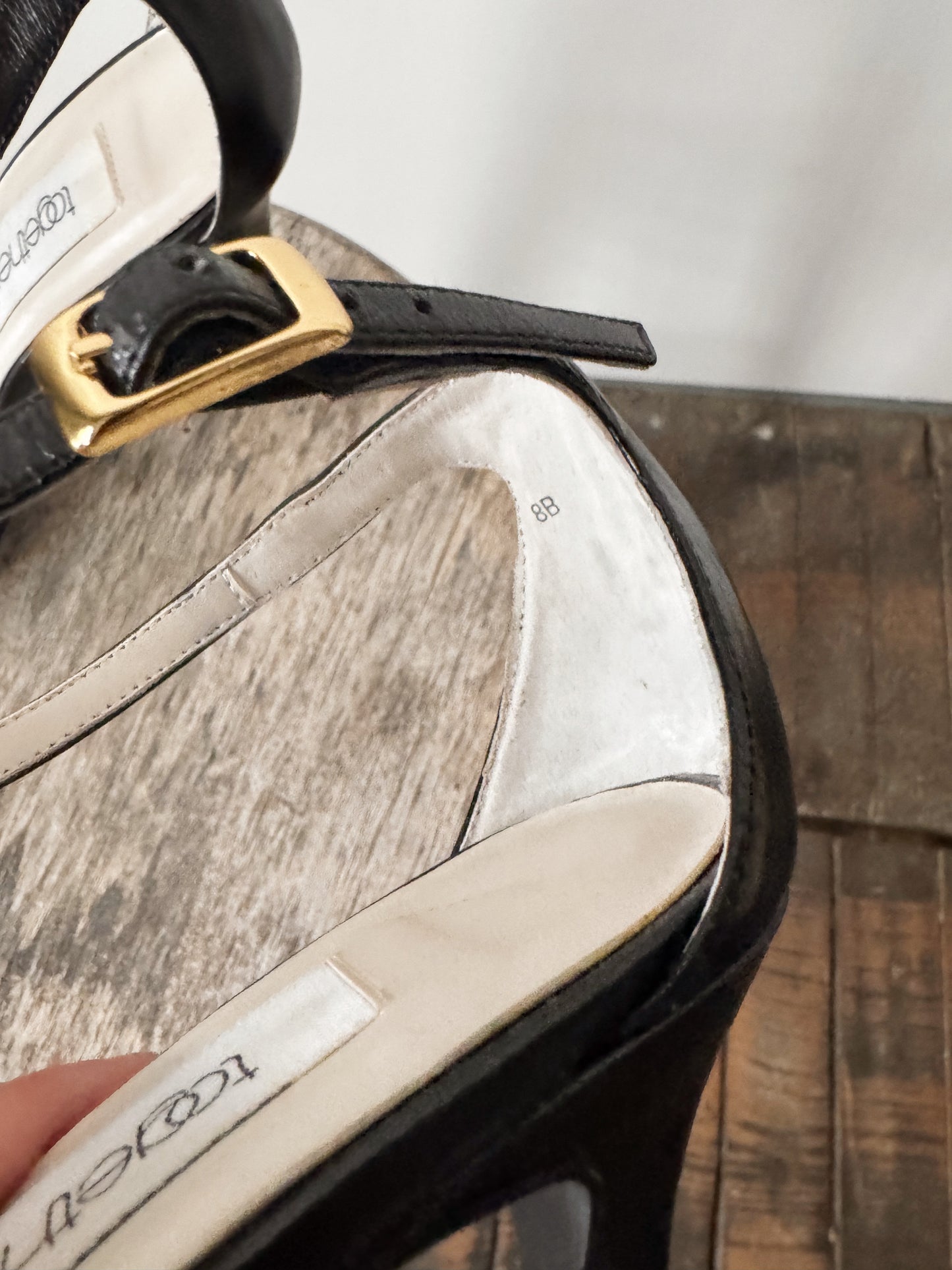 The Perfect Black Leather Heels (Size 8)