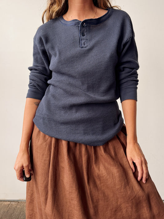 Thermal Waffle 90s Navy Knit (L)