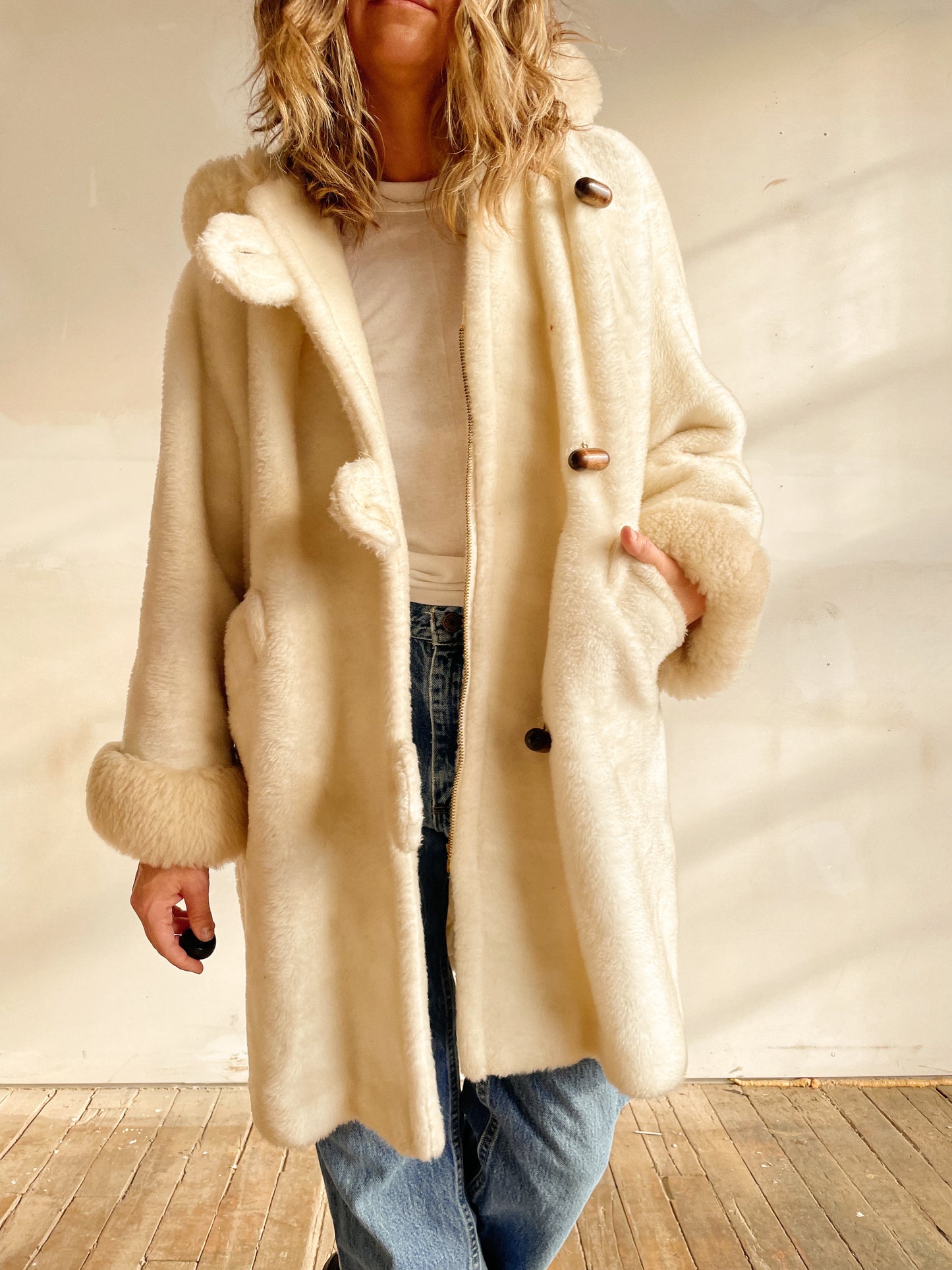 70s Faux Fur Zip Coat