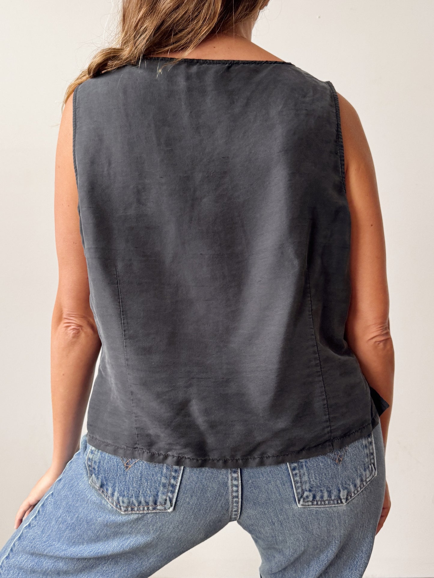 Silk 90s Black Sleeveless Tank (M)