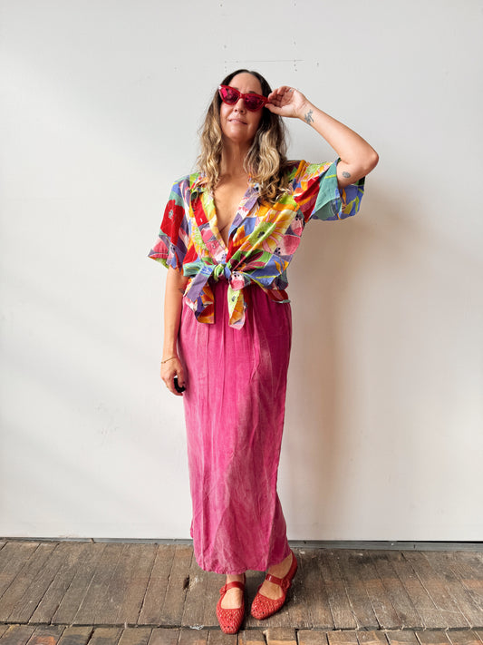 Pink Midi 90s Skirt (25")