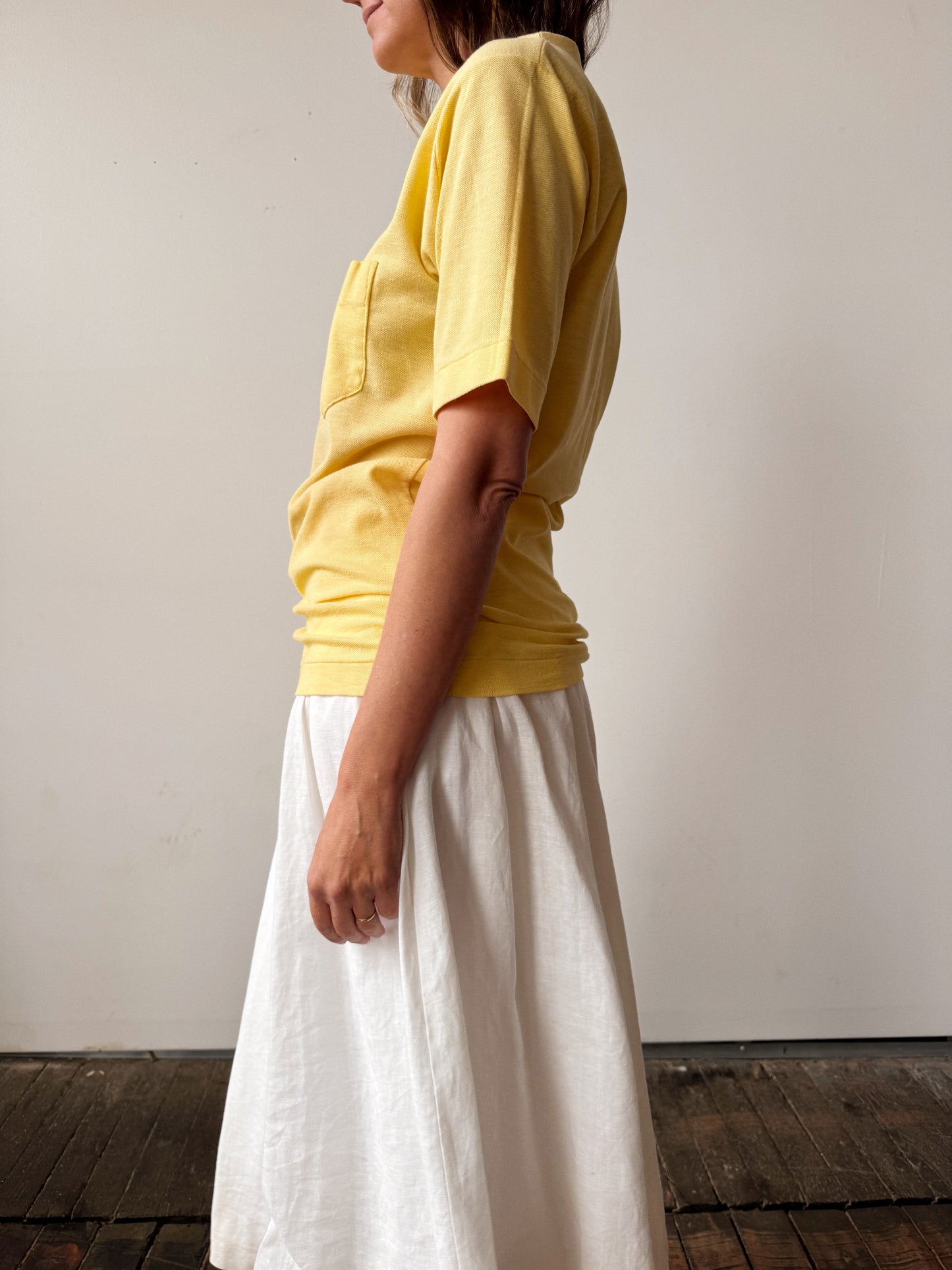 Campus Yellow Knit T-Shirt (M)