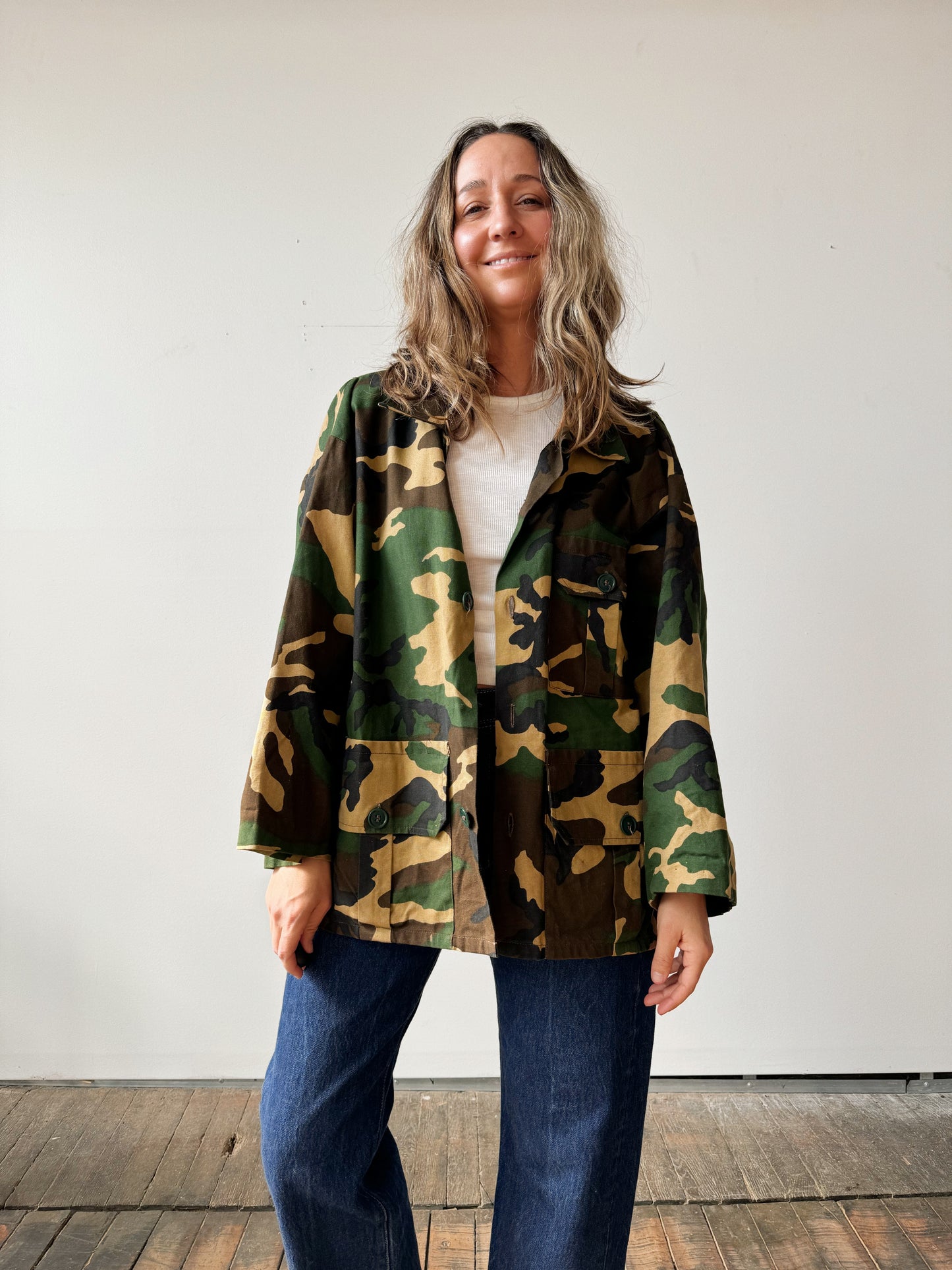 70s Black Sheep Camo Duck Hunter Lightweight Jacket (L)