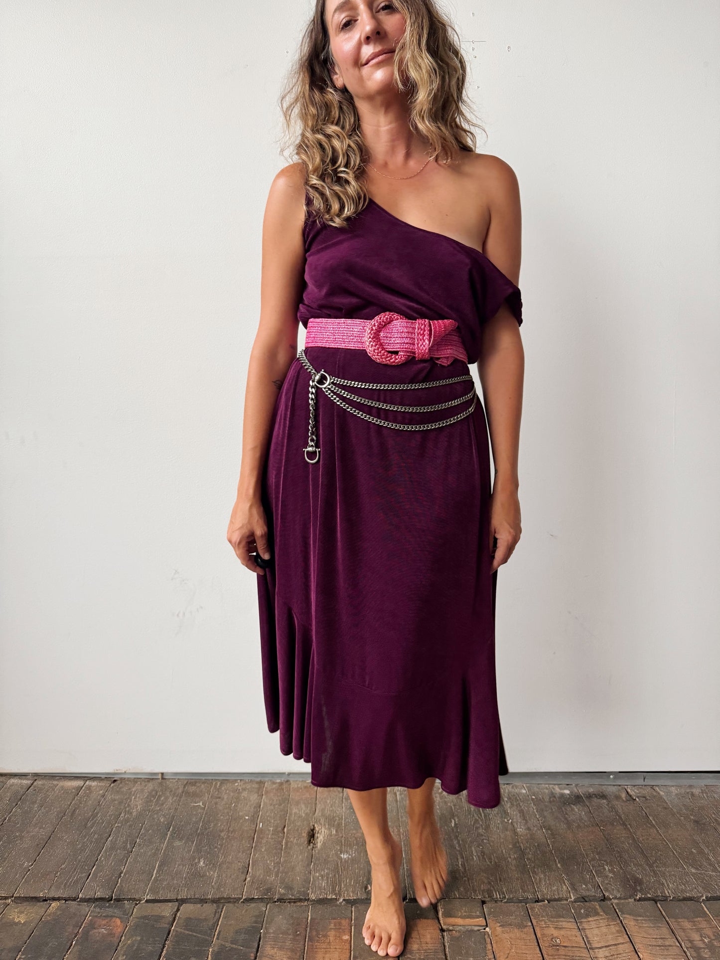 Eggplant Slinky Knit Dress (L)