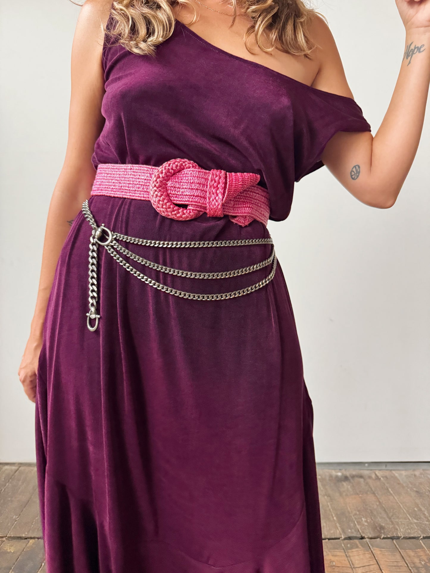 Eggplant Slinky Knit Dress (L)