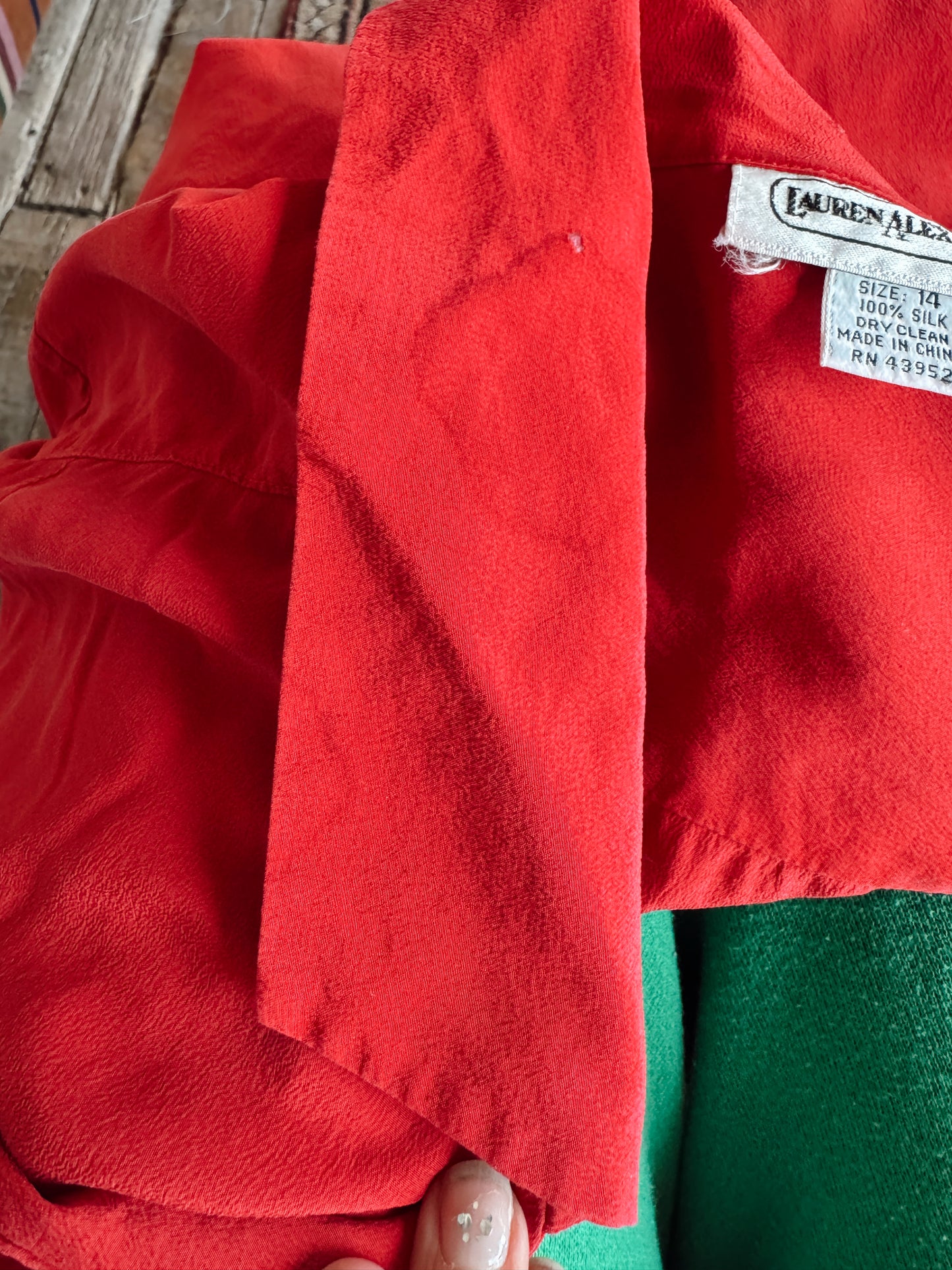Silk 90s Double-Breasted Red Blouse (S)