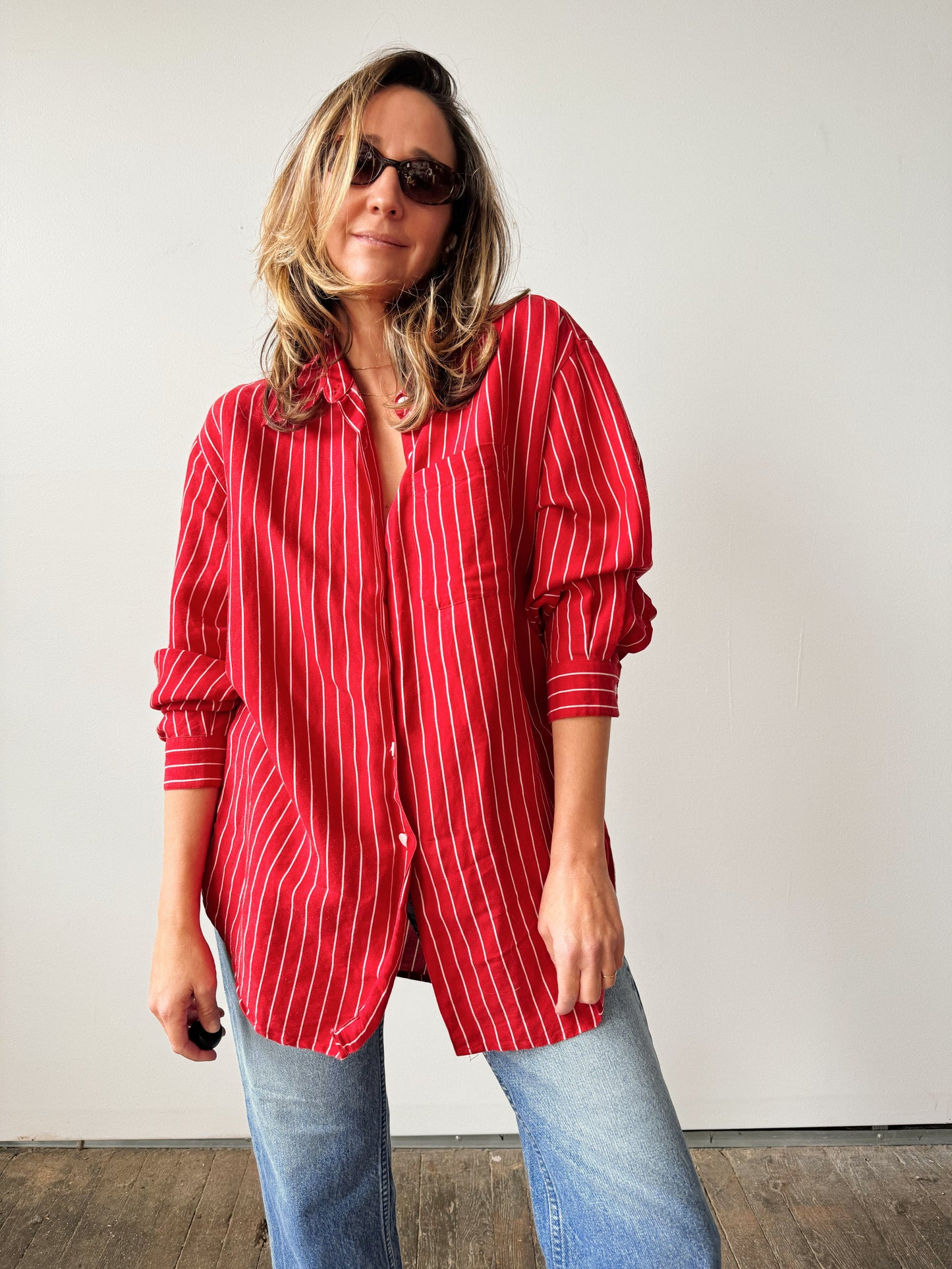 Villager Pinstripe Blouse (L)