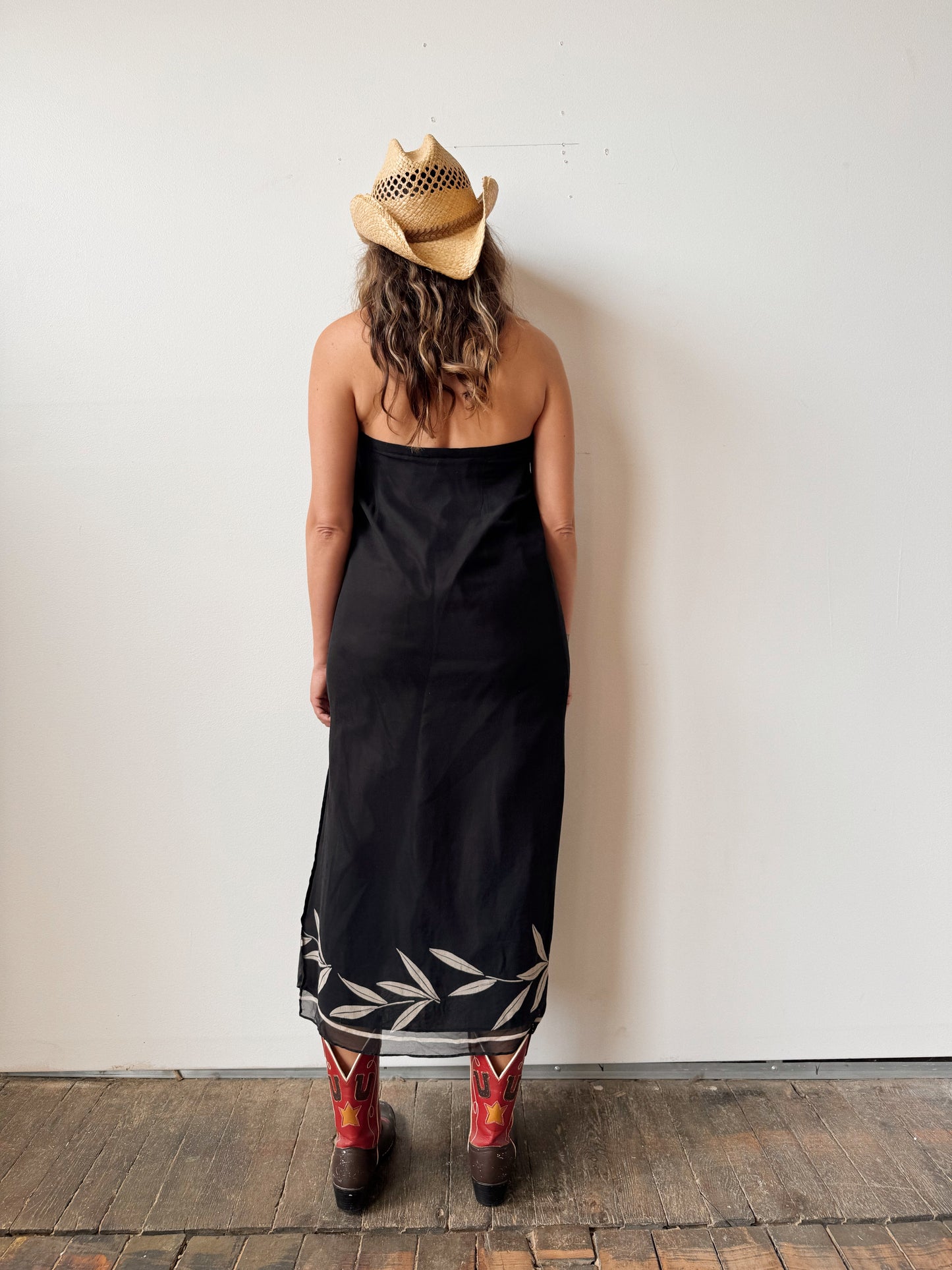 Silk 90s Slit Maxi Skirt (M)