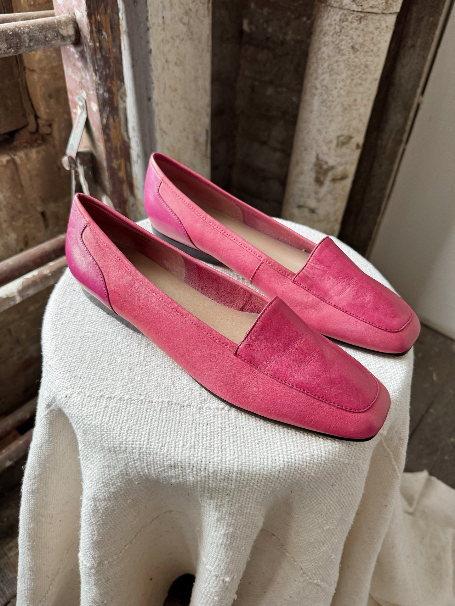 Pink Leather Liberty Loafers (9.5)