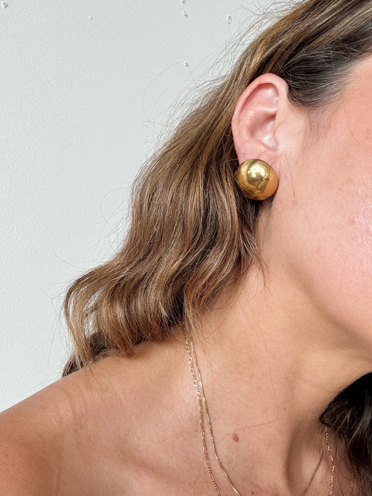 Sphere Gold Tone Earrings