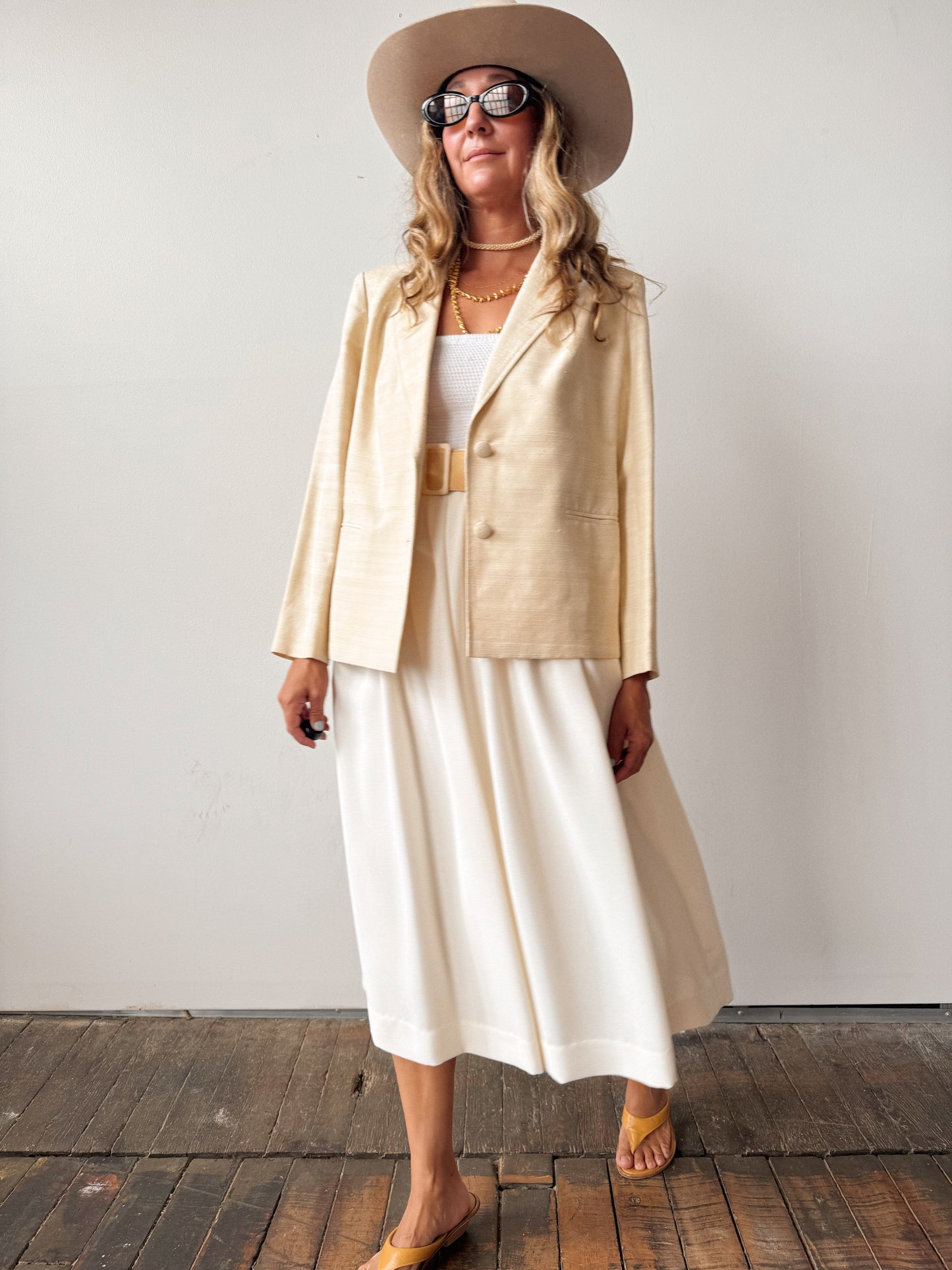 Silk Waist Ivory Blazer (S)