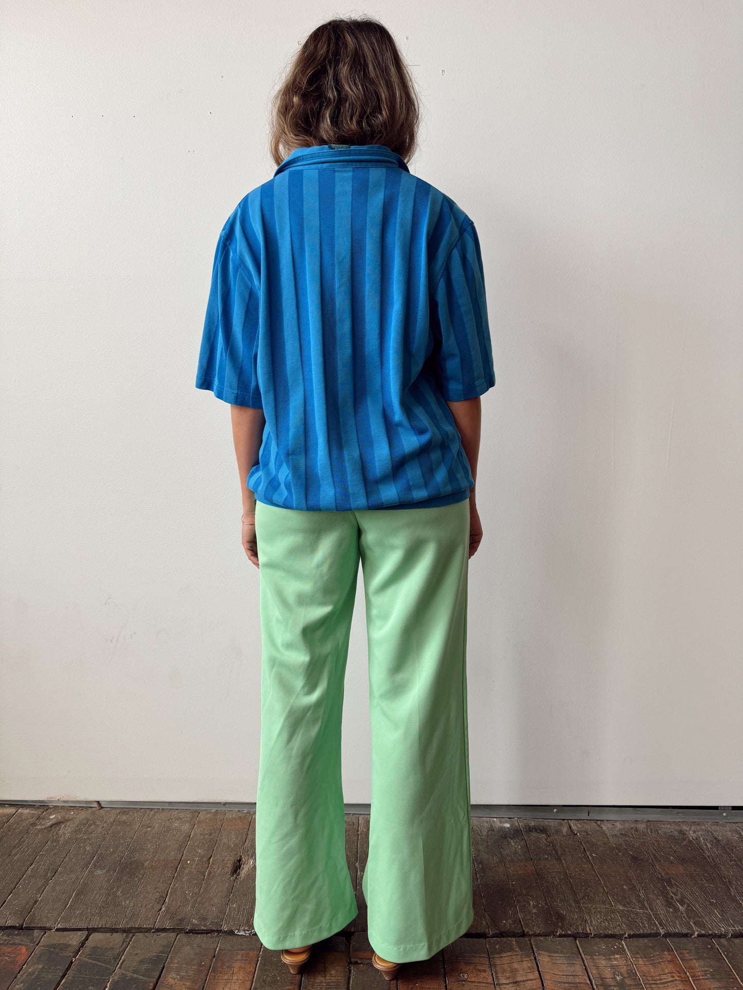 Tropi Cool Striped Cotton 90s Pool Polo (L)