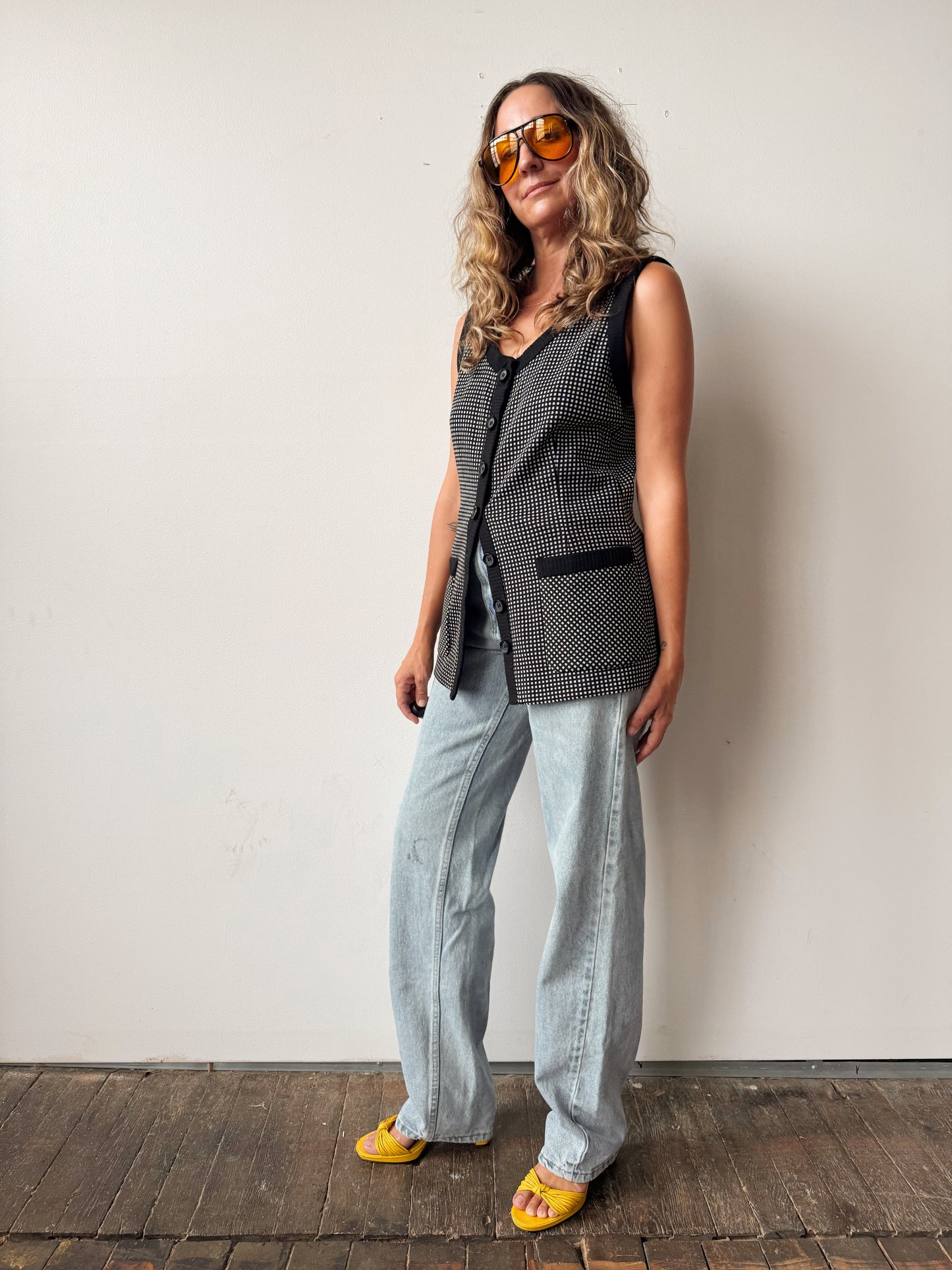 Act lll Checkered Wool 70s Vest (M)