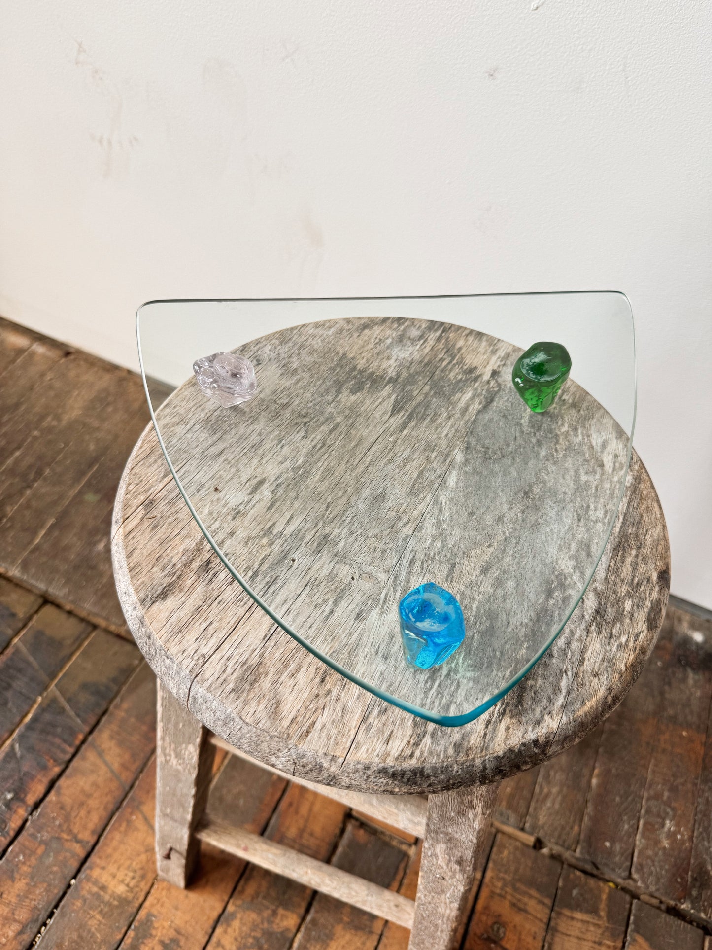 Faux Geodes Triangle Glass Tray