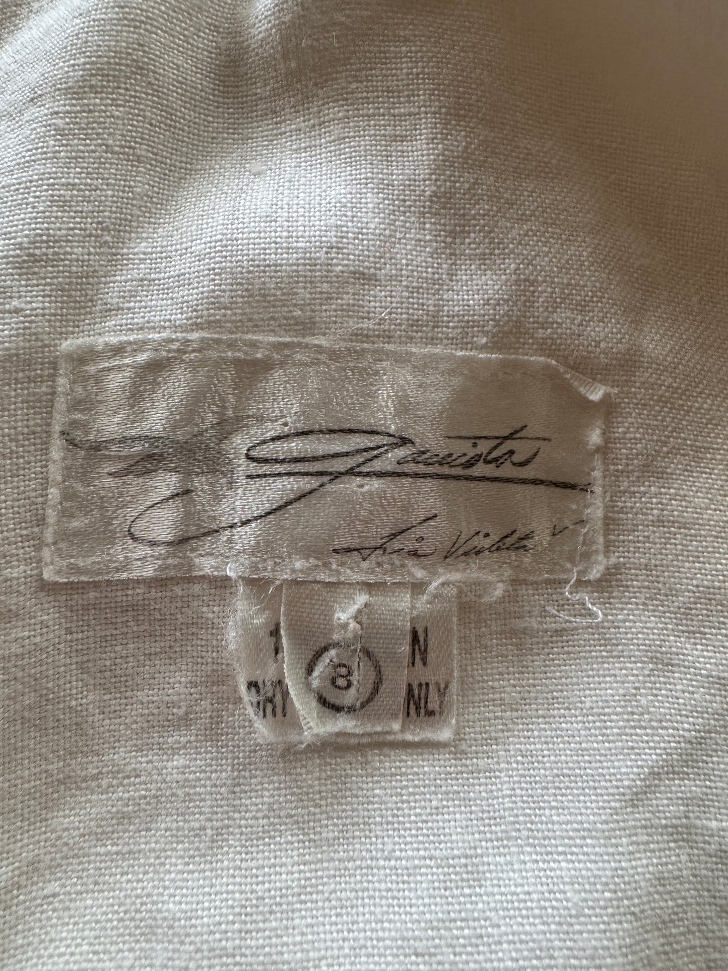Vintage Linen Square Neck 90s Dress (M)