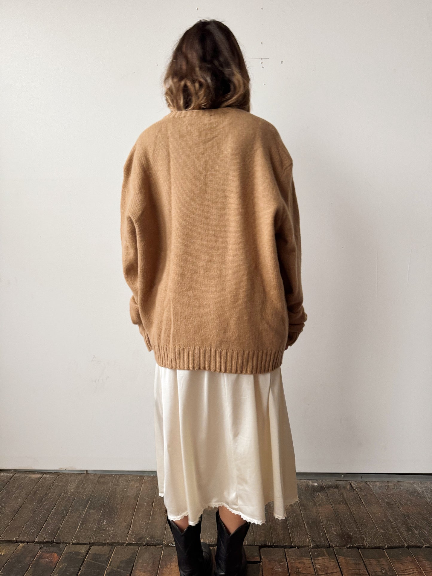 Polo Merino Wool and Angora Rabbit Crewneck Camel Sweater (Mens XXL)