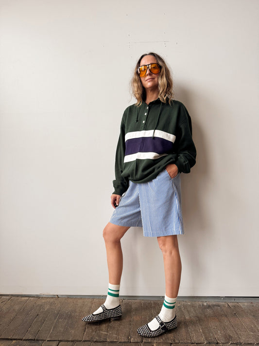 Rugby-Style 90s Sweatshirt (L)