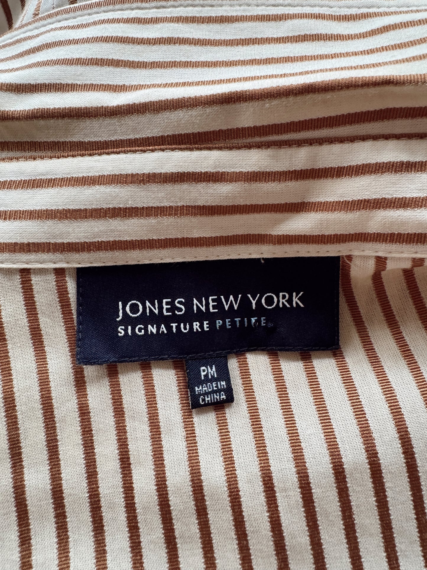 Striped Cropped 00s Bronze Tuxedo Blouse (S)