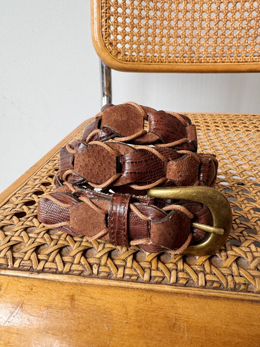 Brown Leather 90s Interloop Belt