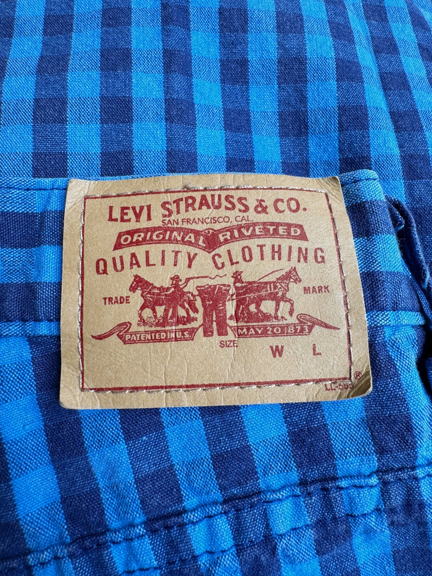 Levi's Blue Plaid Capri Pant (26")