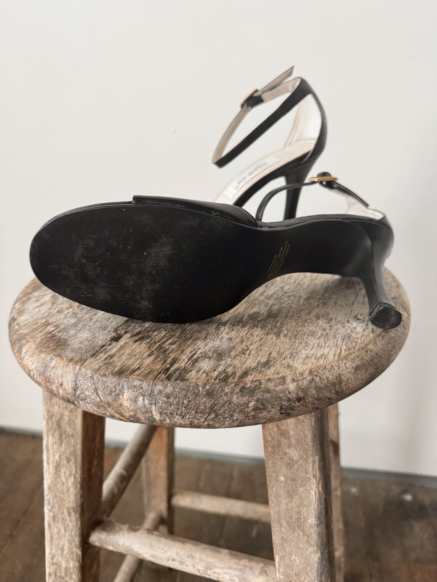 The Perfect Black Leather Heels (Size 8)