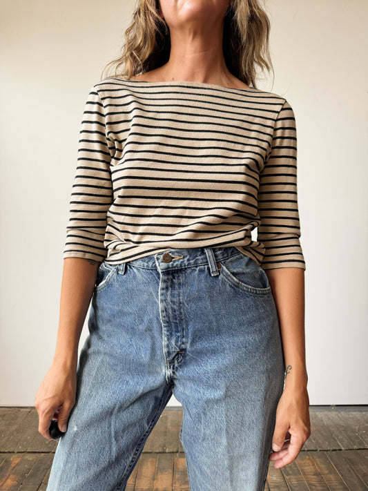 Concrete Stripe 3/4 Sleeve Top (S)