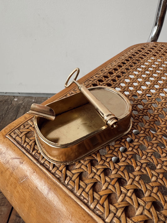 Brass Plated Sardine Can Mid Century Sardine Ashtray