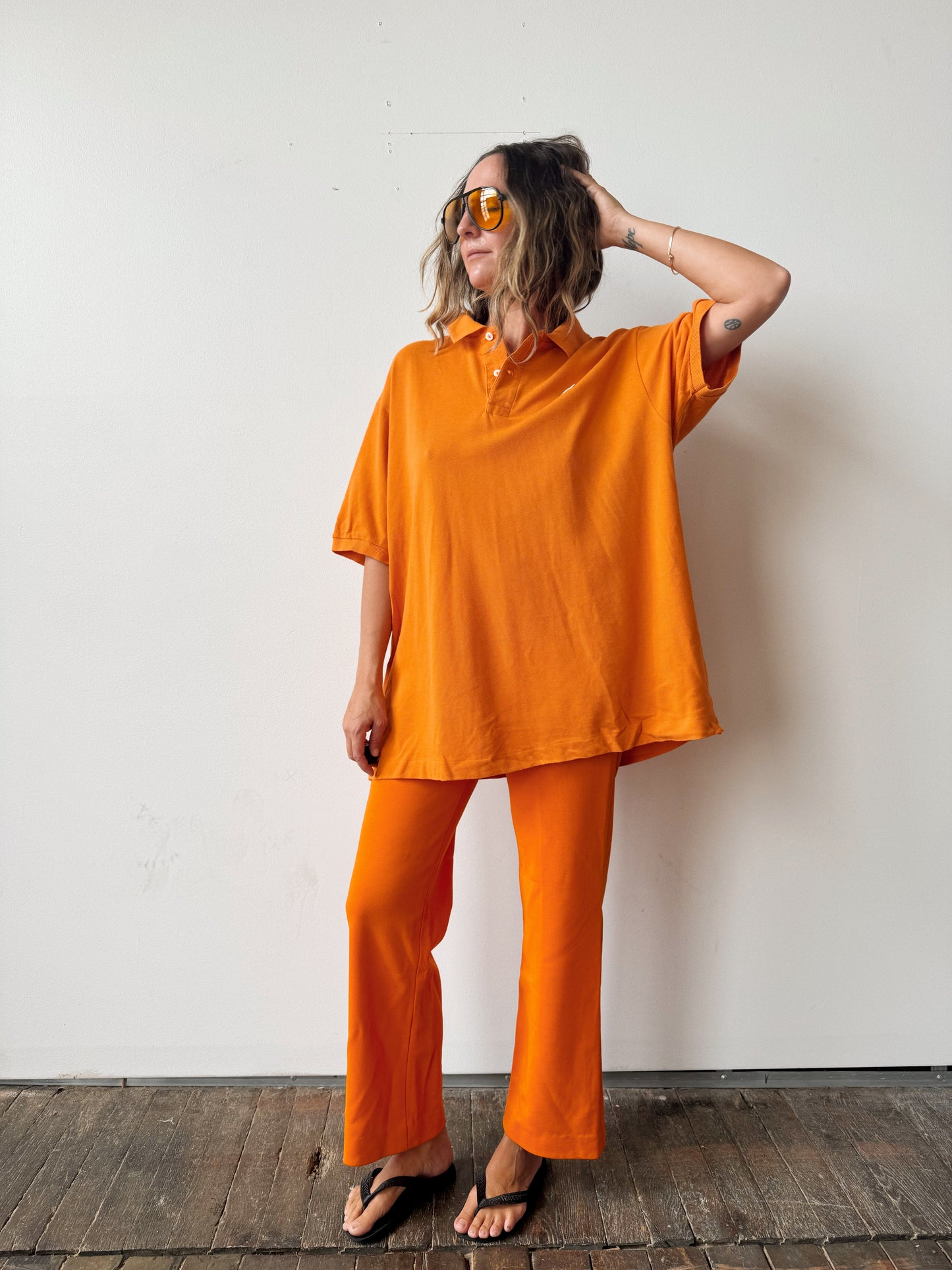 Oversize 00s Orange Clementine Lacoste Polo ( XL)