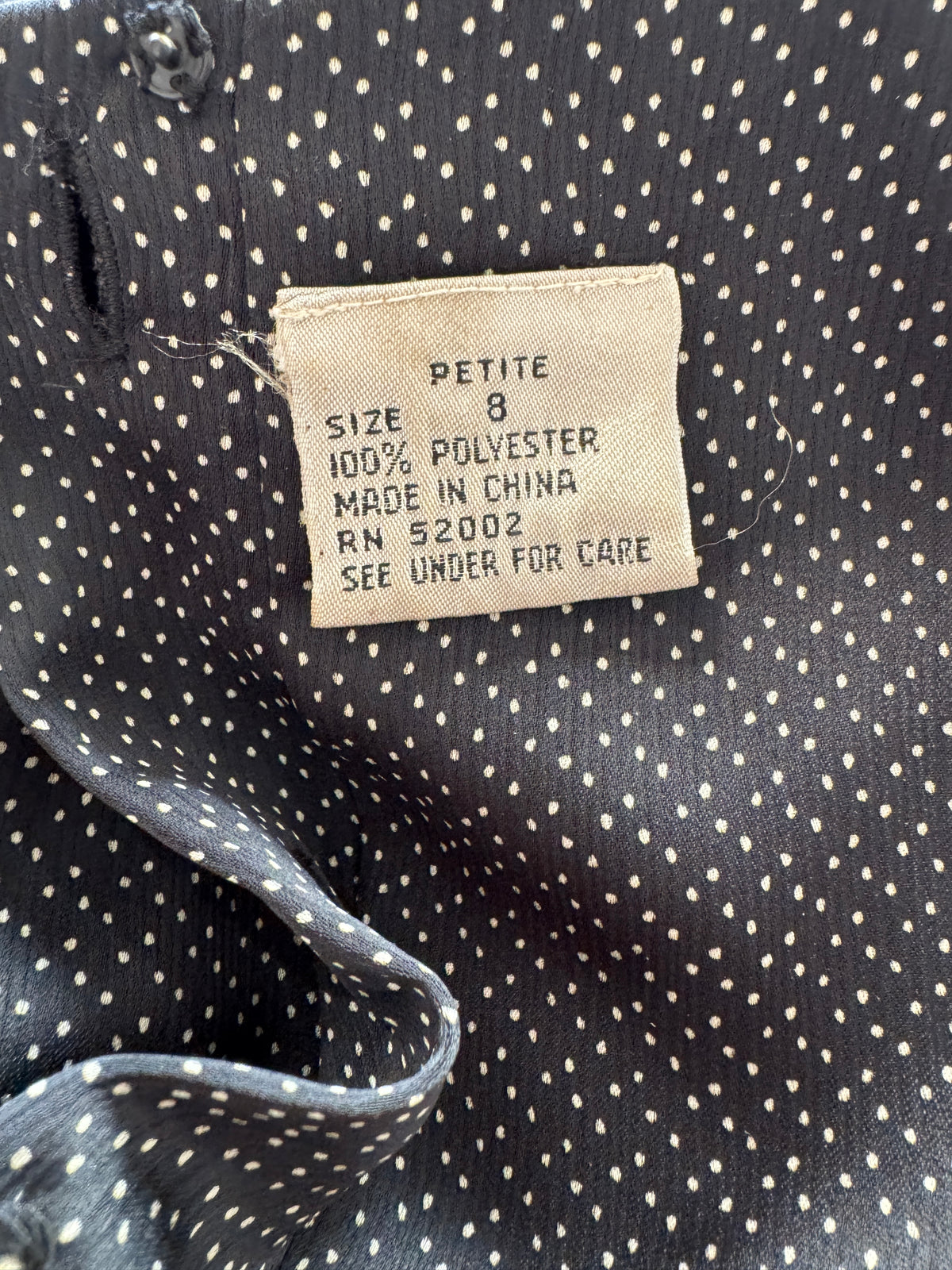 Ditzy Polka Dot Puff Sleeve 90s Pleat Dress (S)