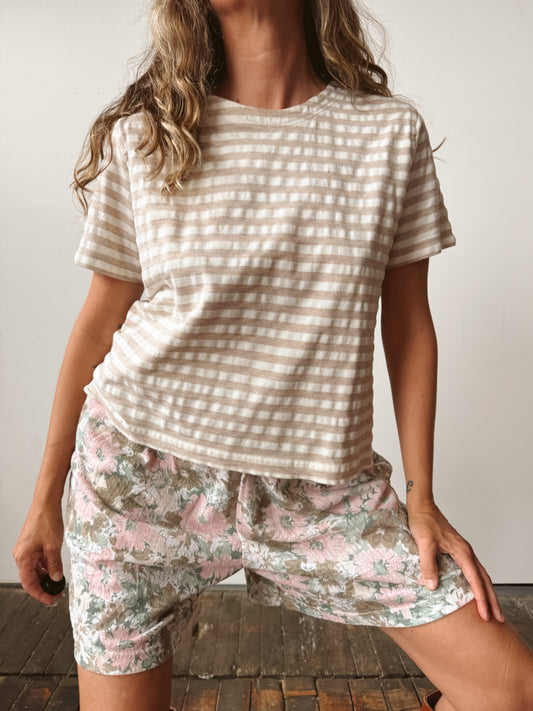 Neutral Stripes Textured T-Shirt (M)