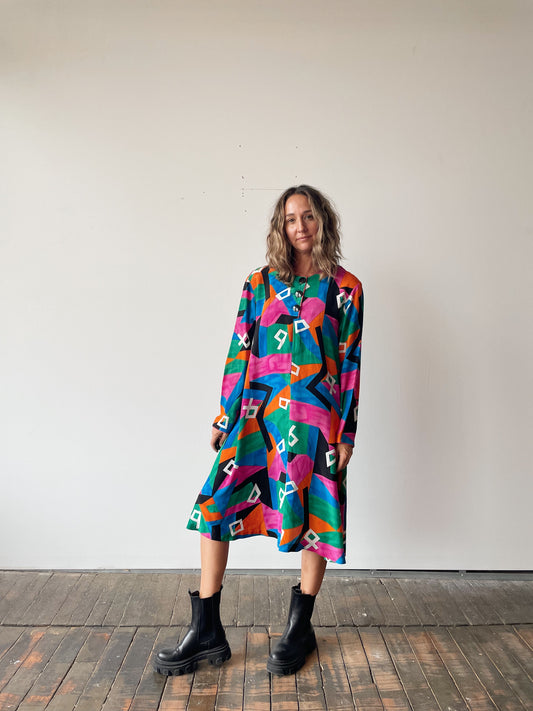 Geometric Trapeze Dress