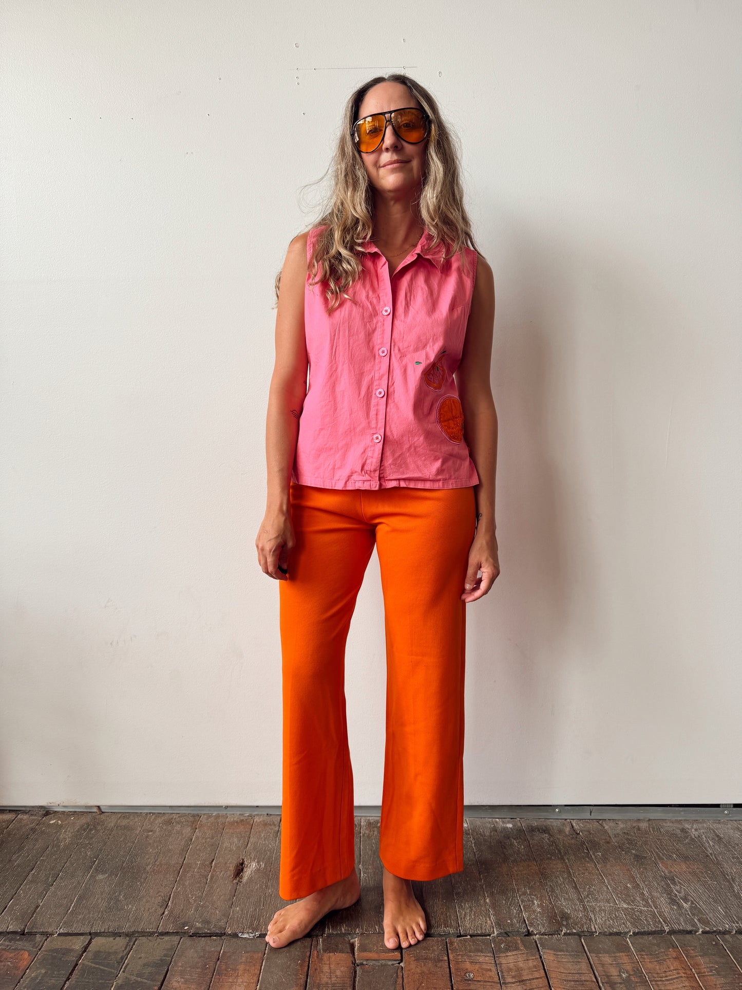 Orange Slices Michael Simon Summer Blouse (M)